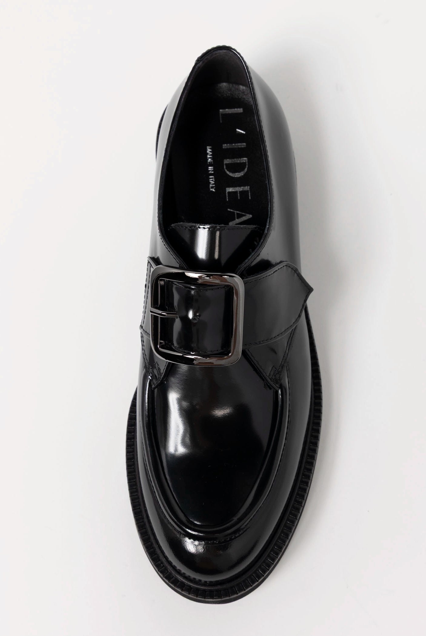 swatch_Black Leather l'idea single buckle loafer