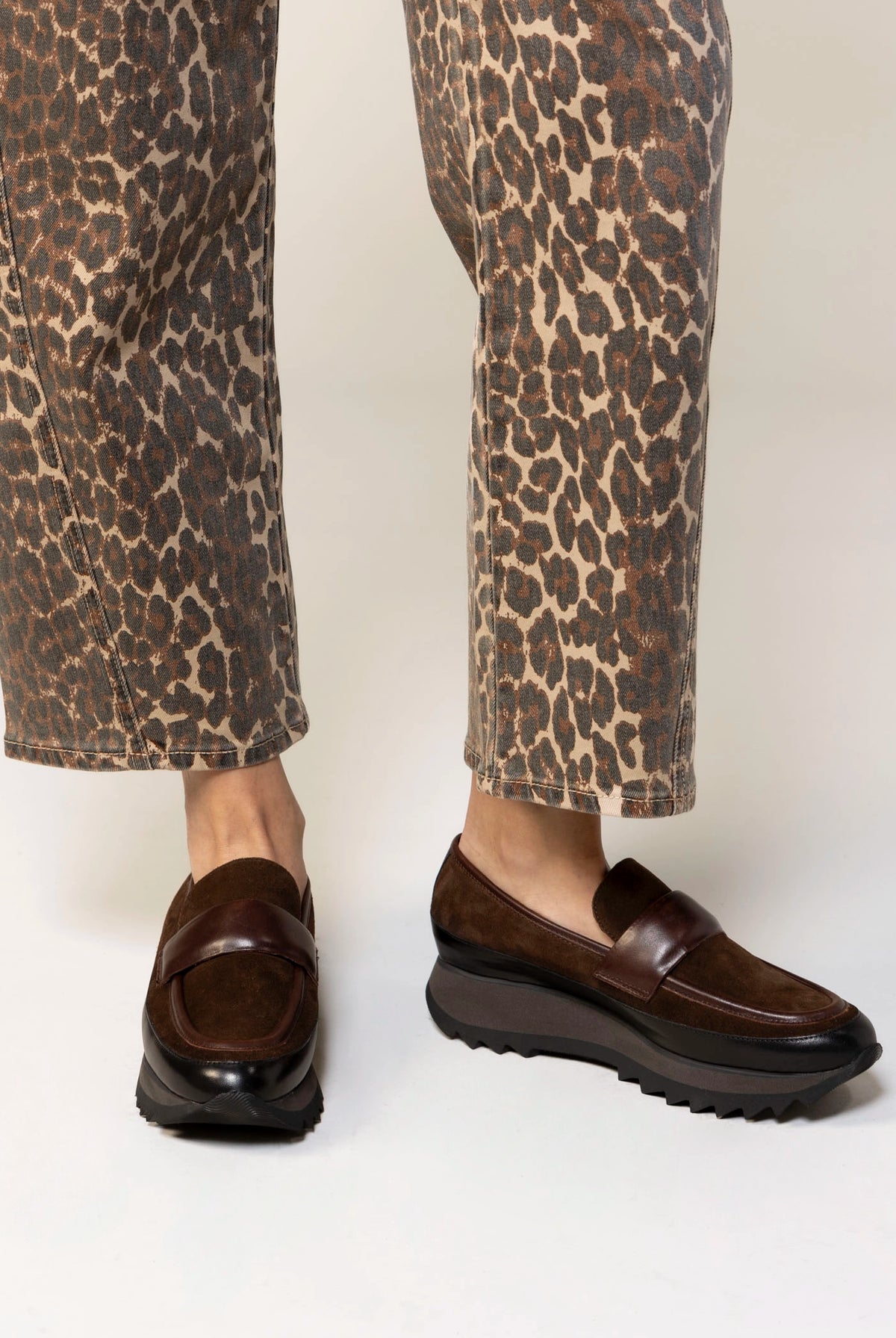 swatch_Black/Brown l'idea suede and leather sport loafer