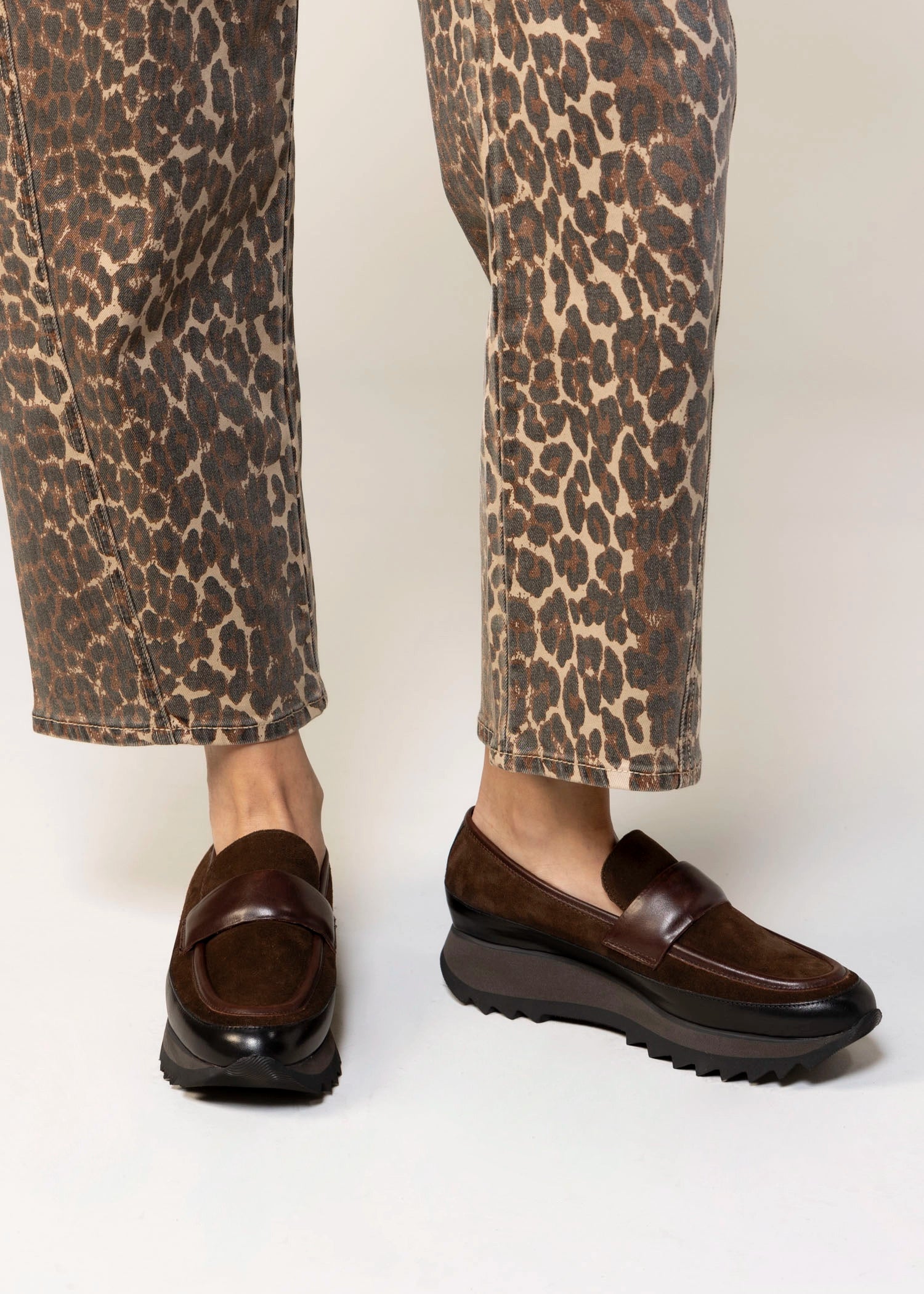 swatch_Black/Brown l'idea suede and leather sport loafer