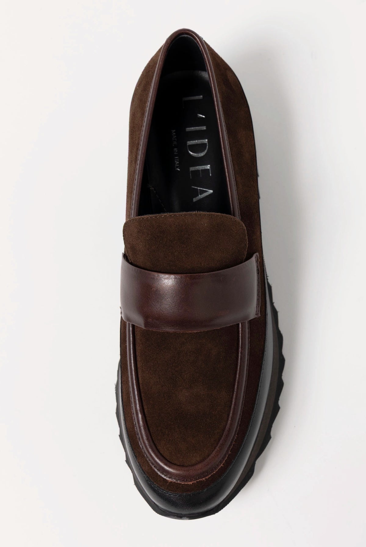 swatch_Black/Brown l'idea suede and leather sport loafer
