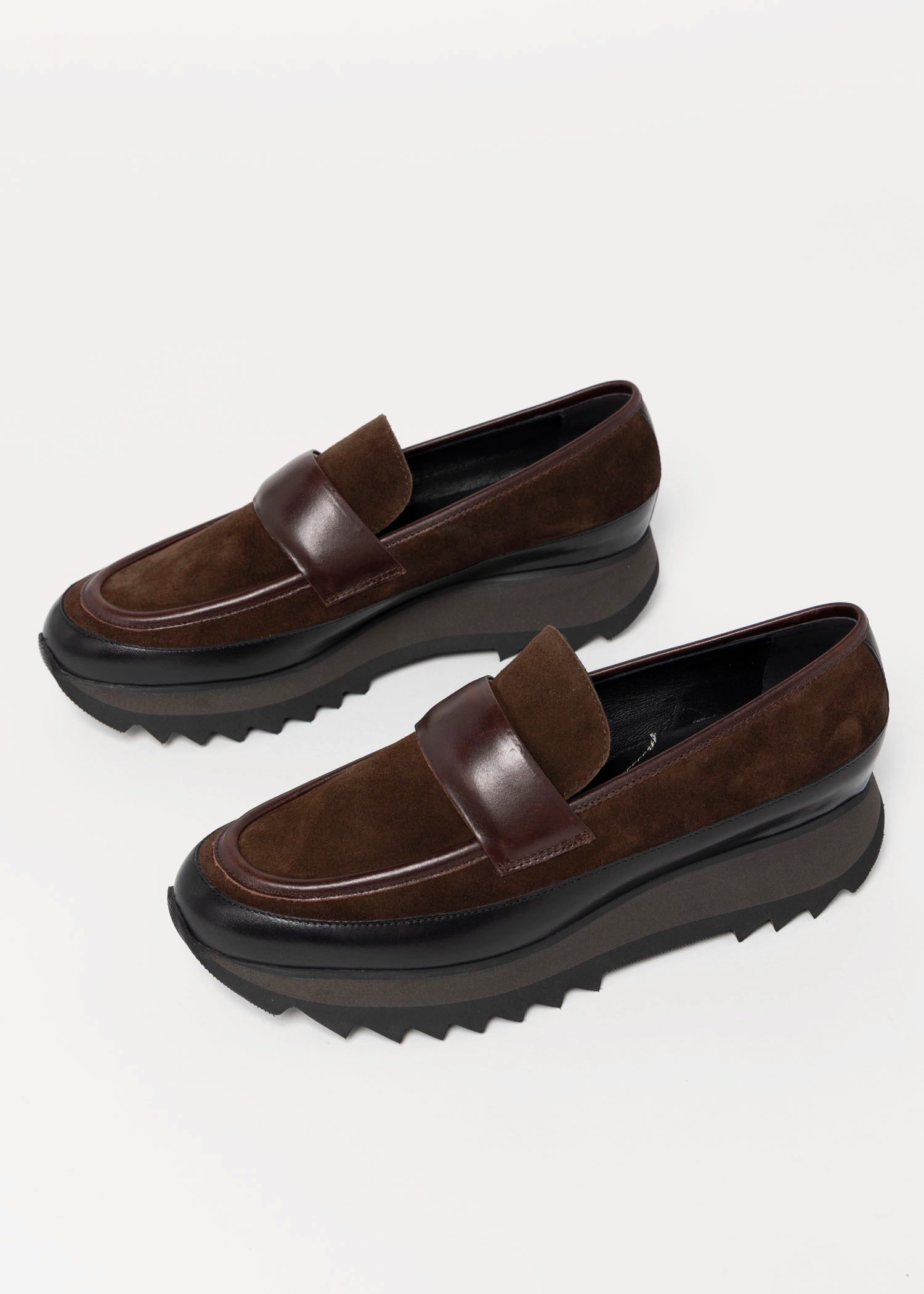 swatch_Black/Brown l'idea suede and leather sport loafer