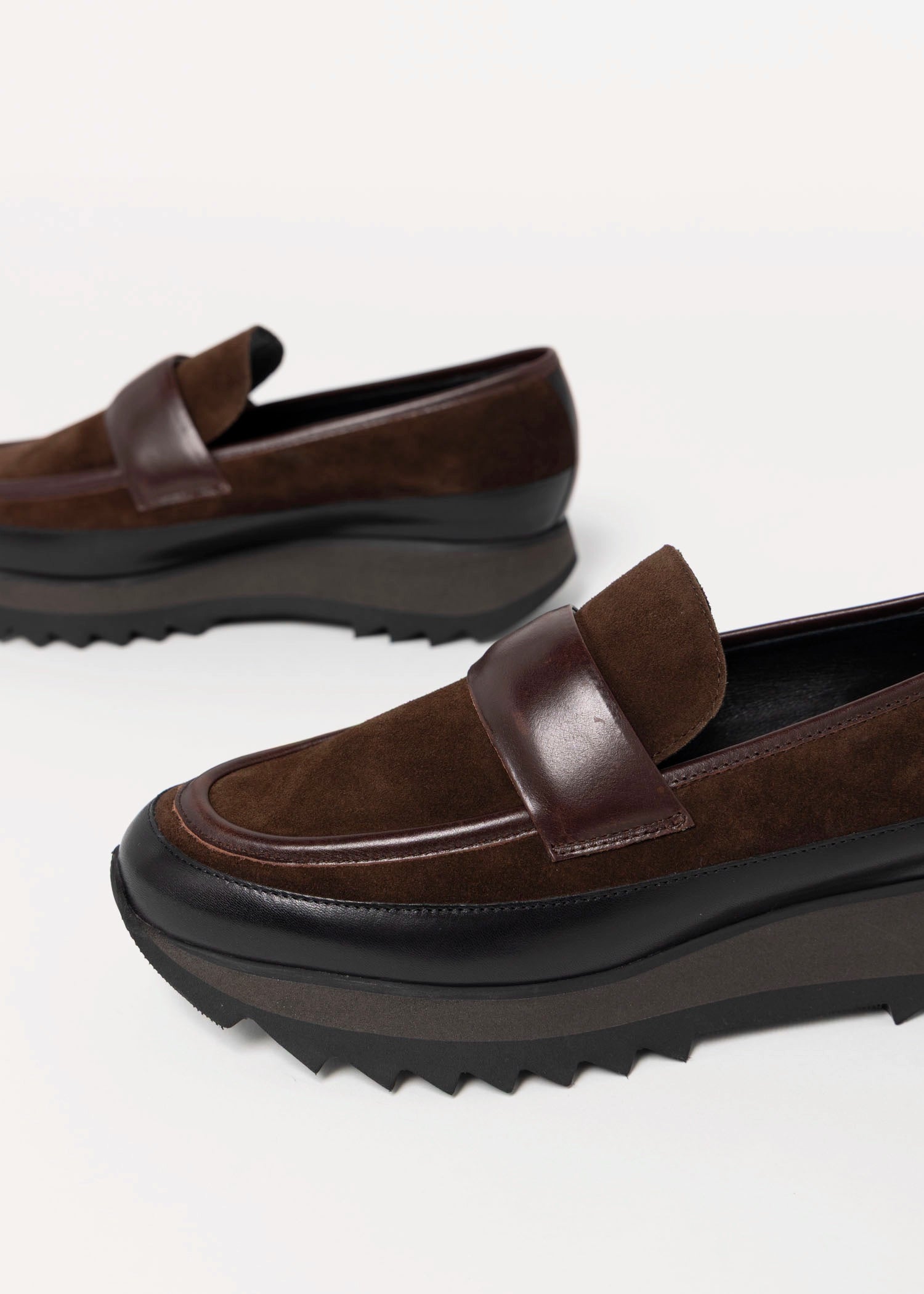 swatch_Black/Brown l'idea suede and leather sport loafer
