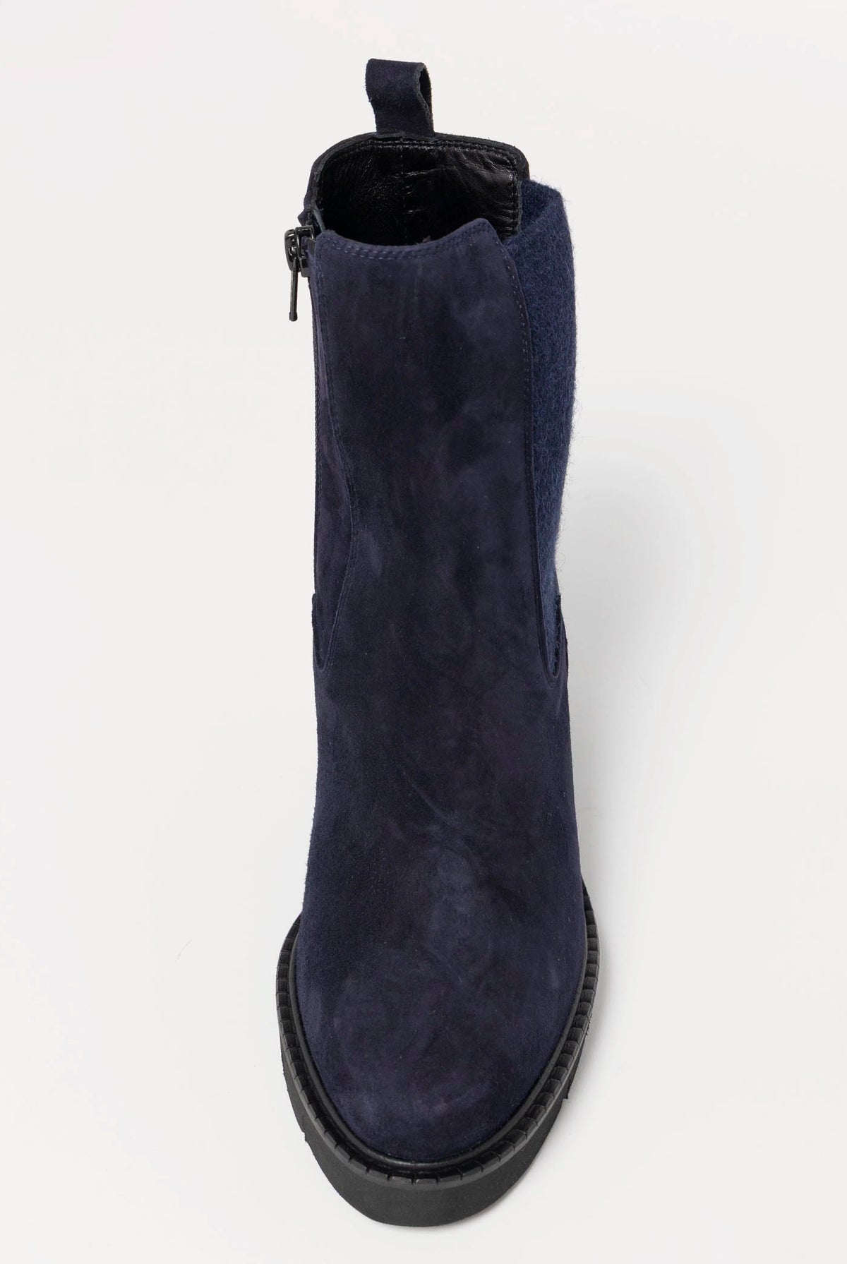 swatch_Navy Suede l'idea heeled chelsea boot