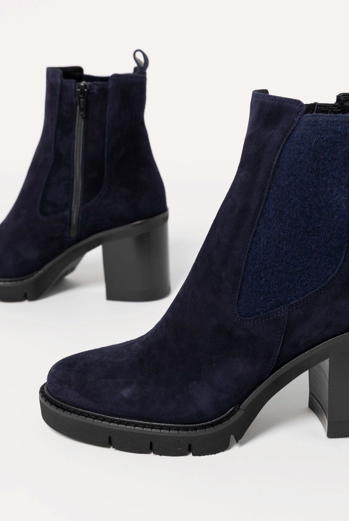 swatch_Navy Suede l'idea heeled chelsea boot