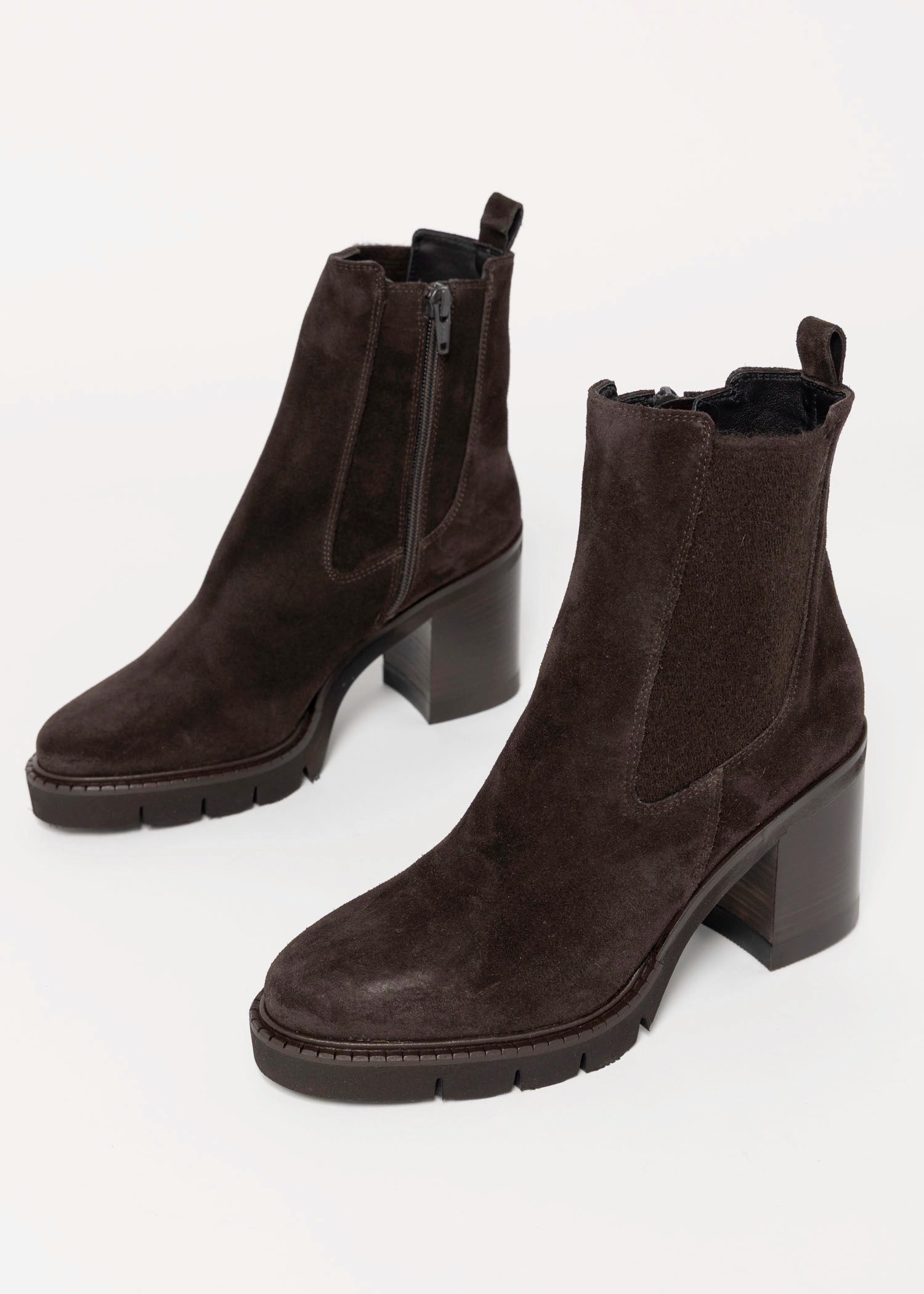 swatch_Mocha Suede l'idea heeled chelsea boot