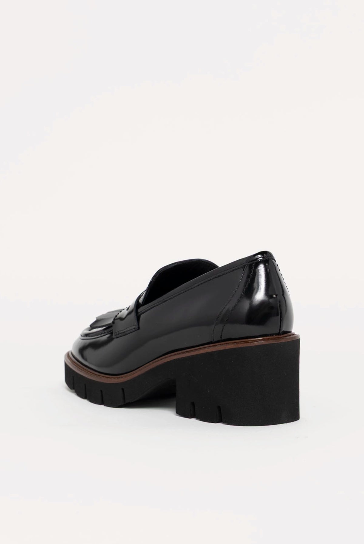 swatch_Black Leather l'idea heeled loafer with kilt