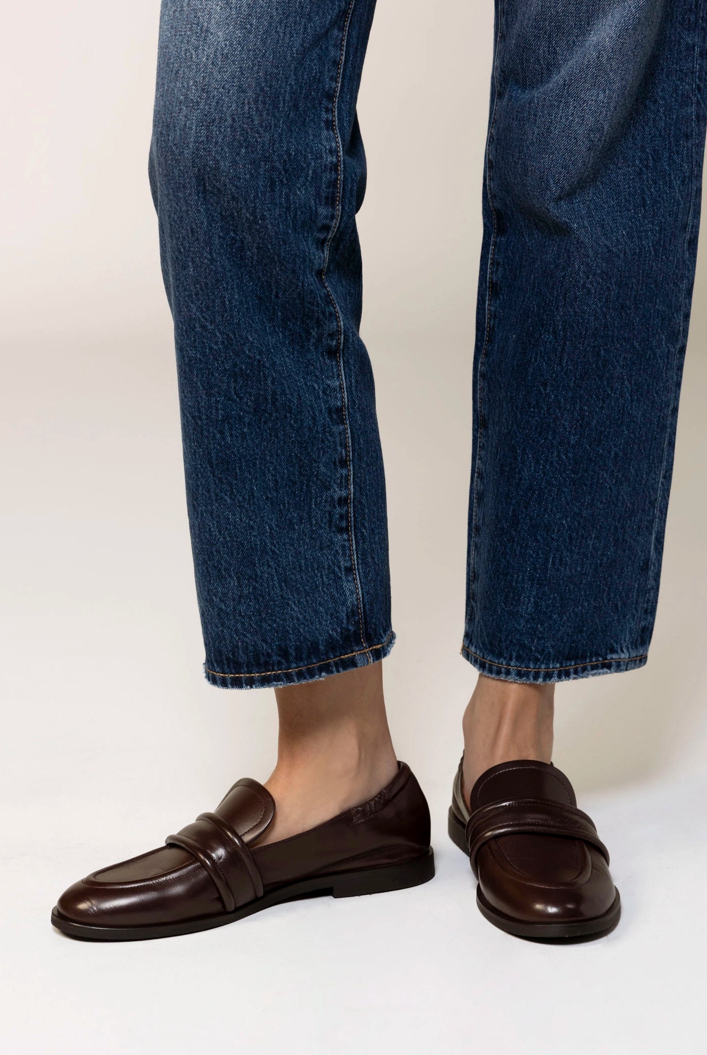 swatch_Brown Leather mara bini sally loafer