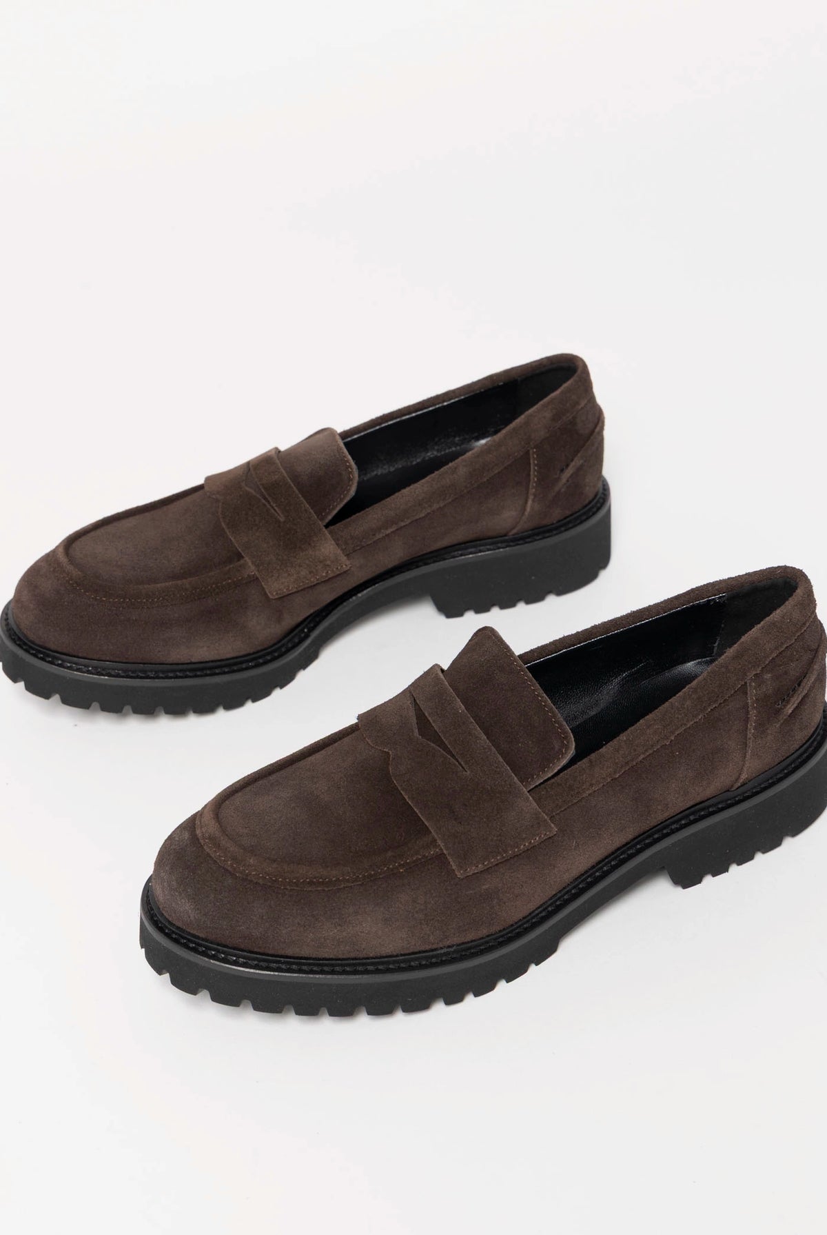 swatch_Dark Brown Suede l'idea italian leather penny loafer