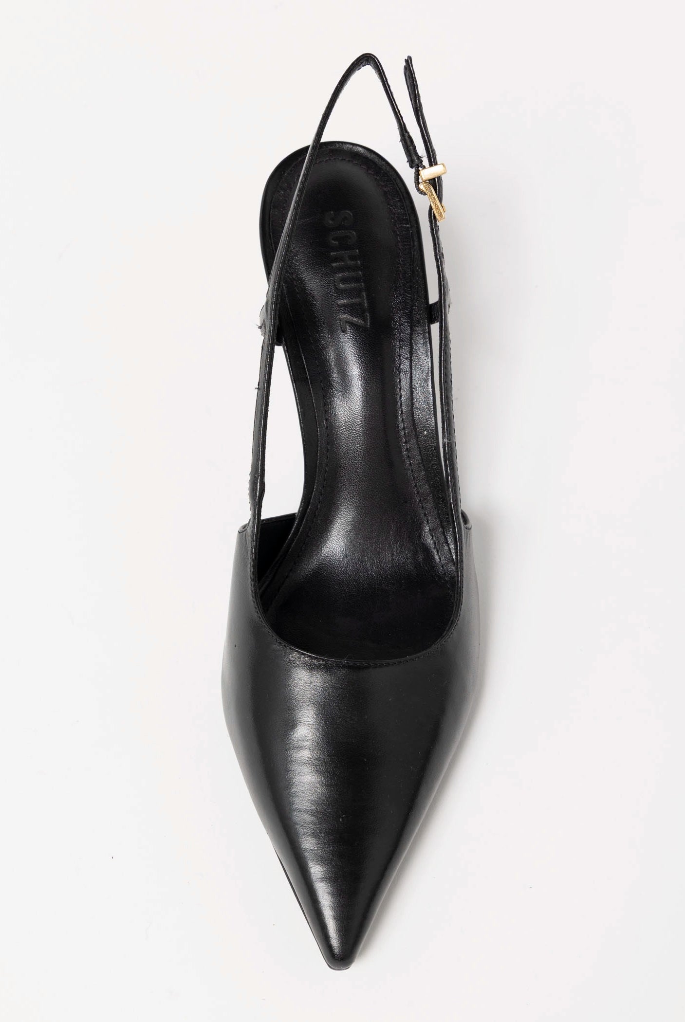 swatch_Black Leather schutz boris mid heel slingback pump