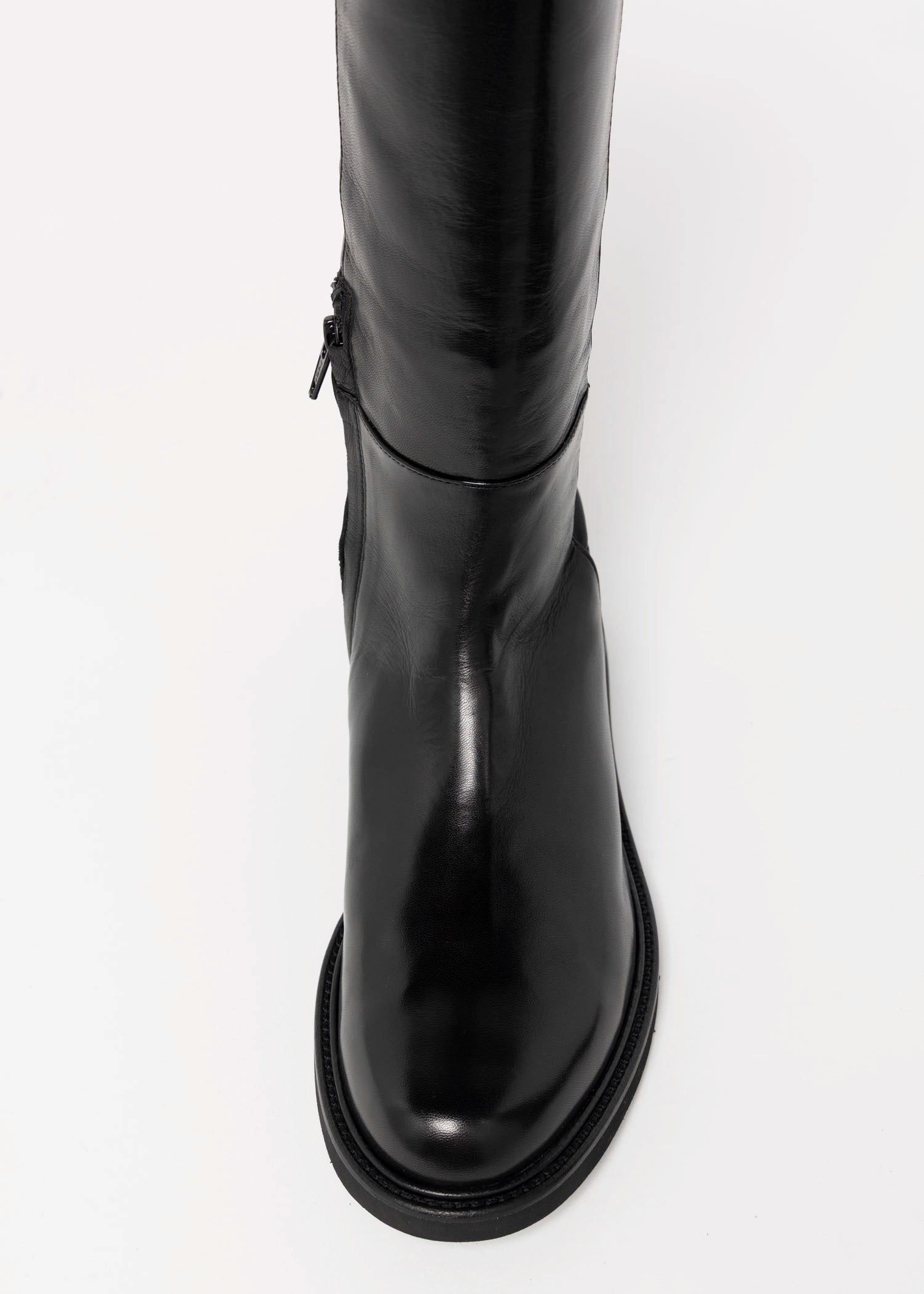 swatch_Black Leather mara bini tall leather riding boot