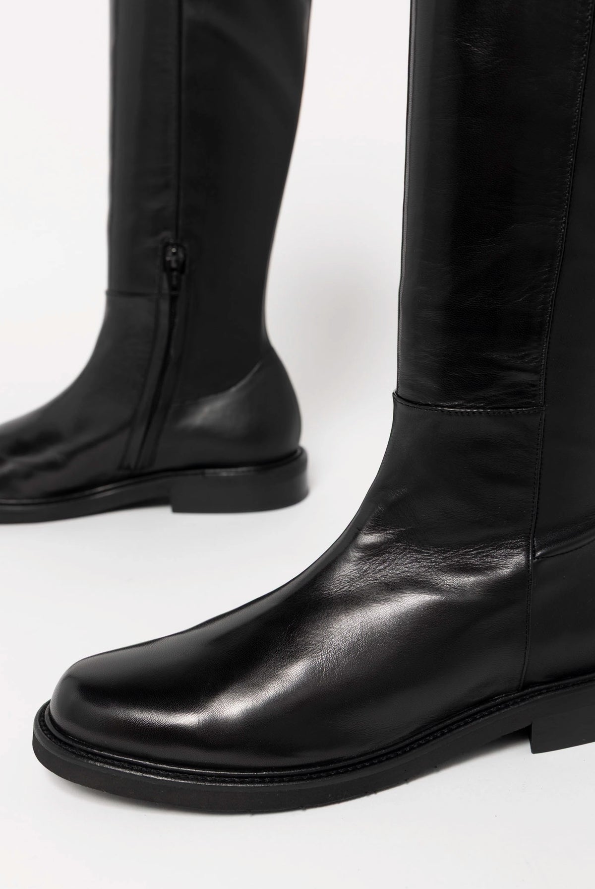 swatch_Black Leather mara bini tall leather riding boot