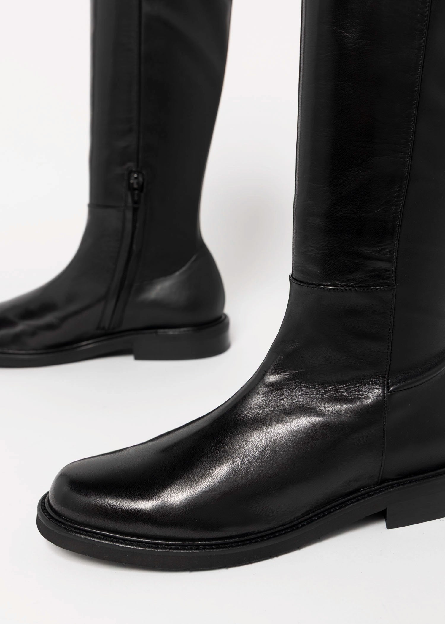 swatch_Black Leather mara bini tall leather riding boot