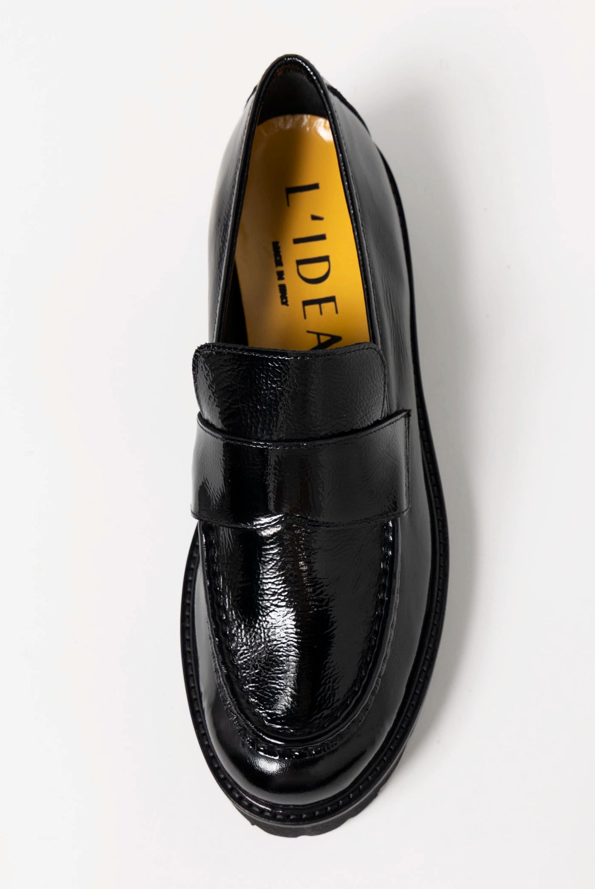swatch_Black Patent l'idea lug sole loafer