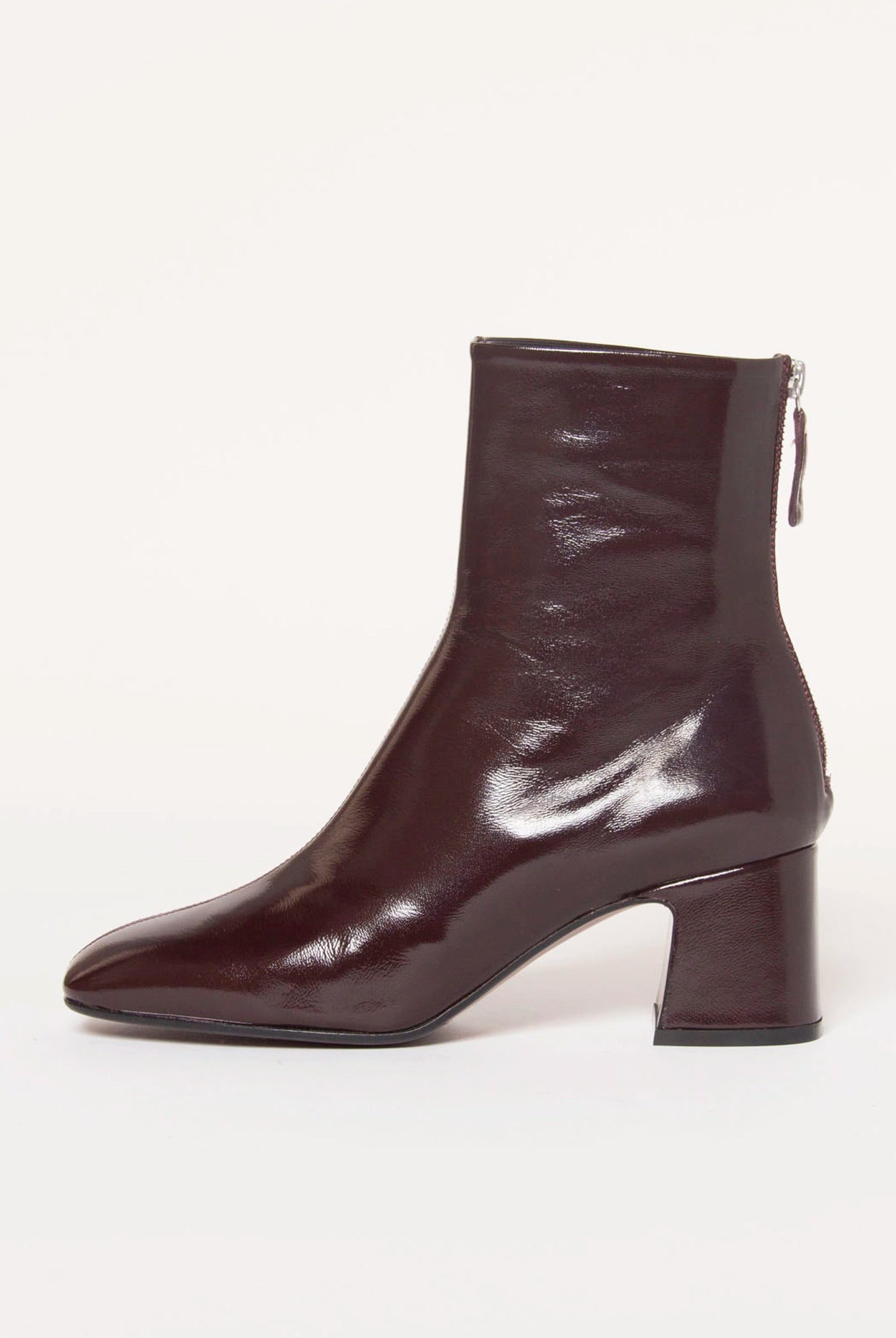 swatch_Brown Patent leather ankle boot