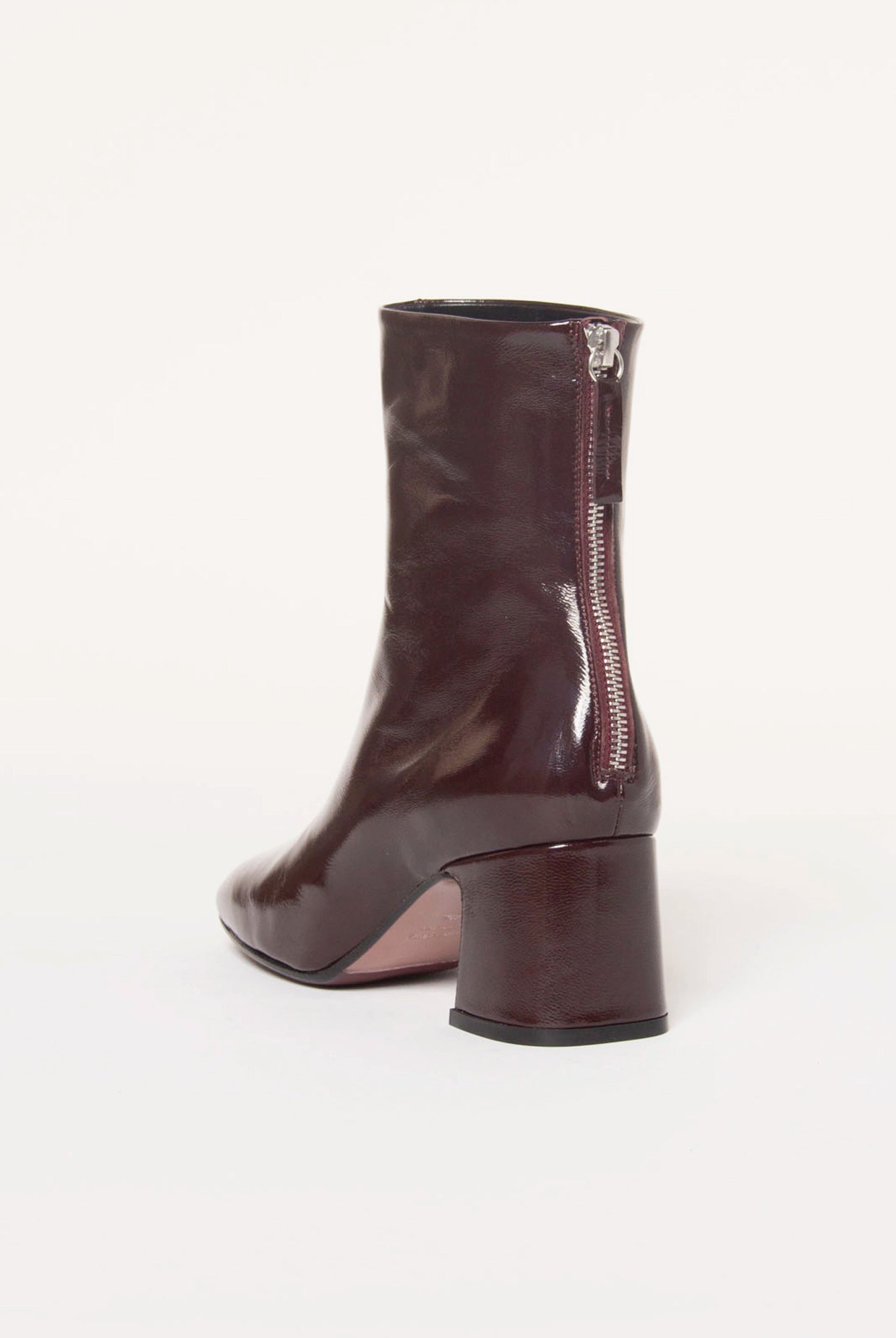 swatch_Brown Patent leather ankle boot