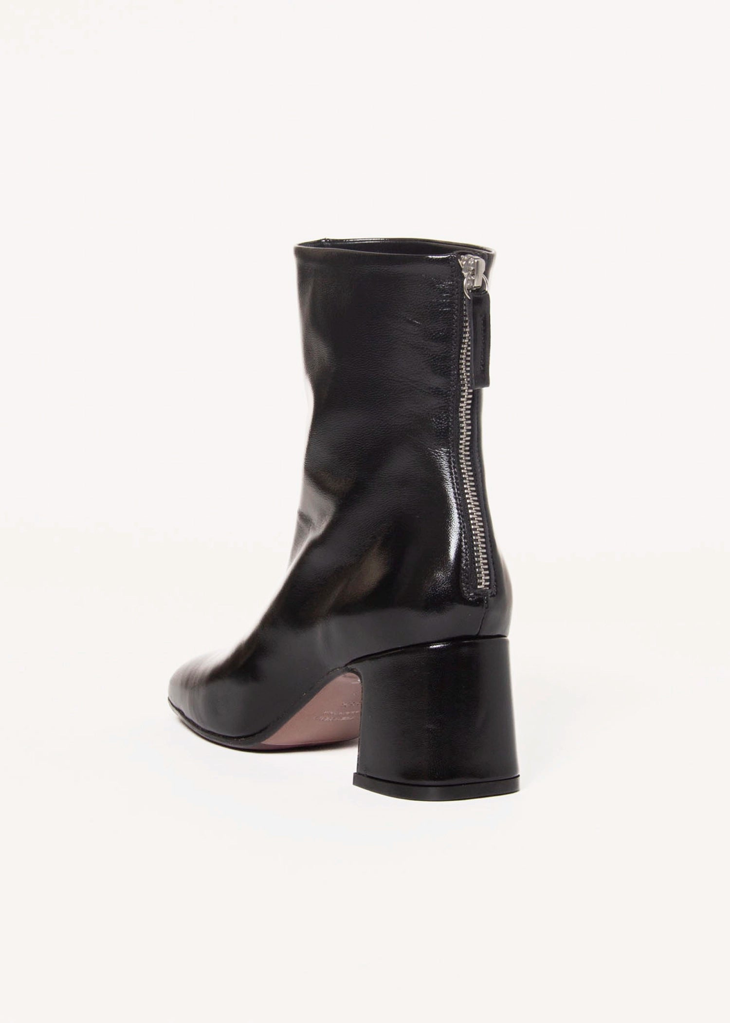 swatch_Black Patent leather ankle boot