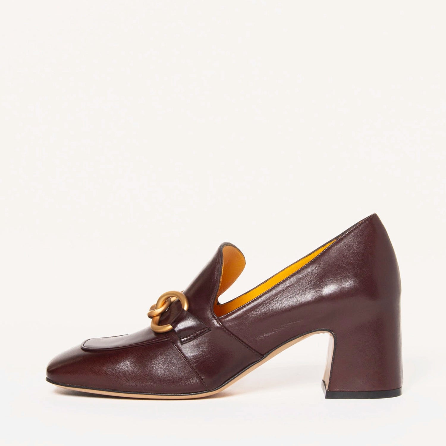 swatch_Brown Leather heeled loafer