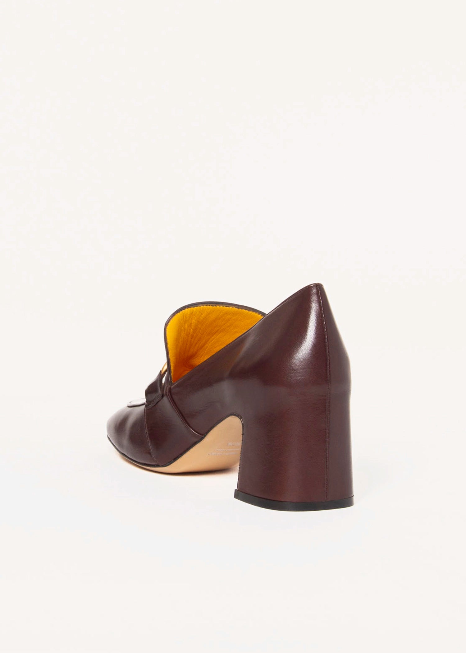 swatch_Brown Leather heeled loafer
