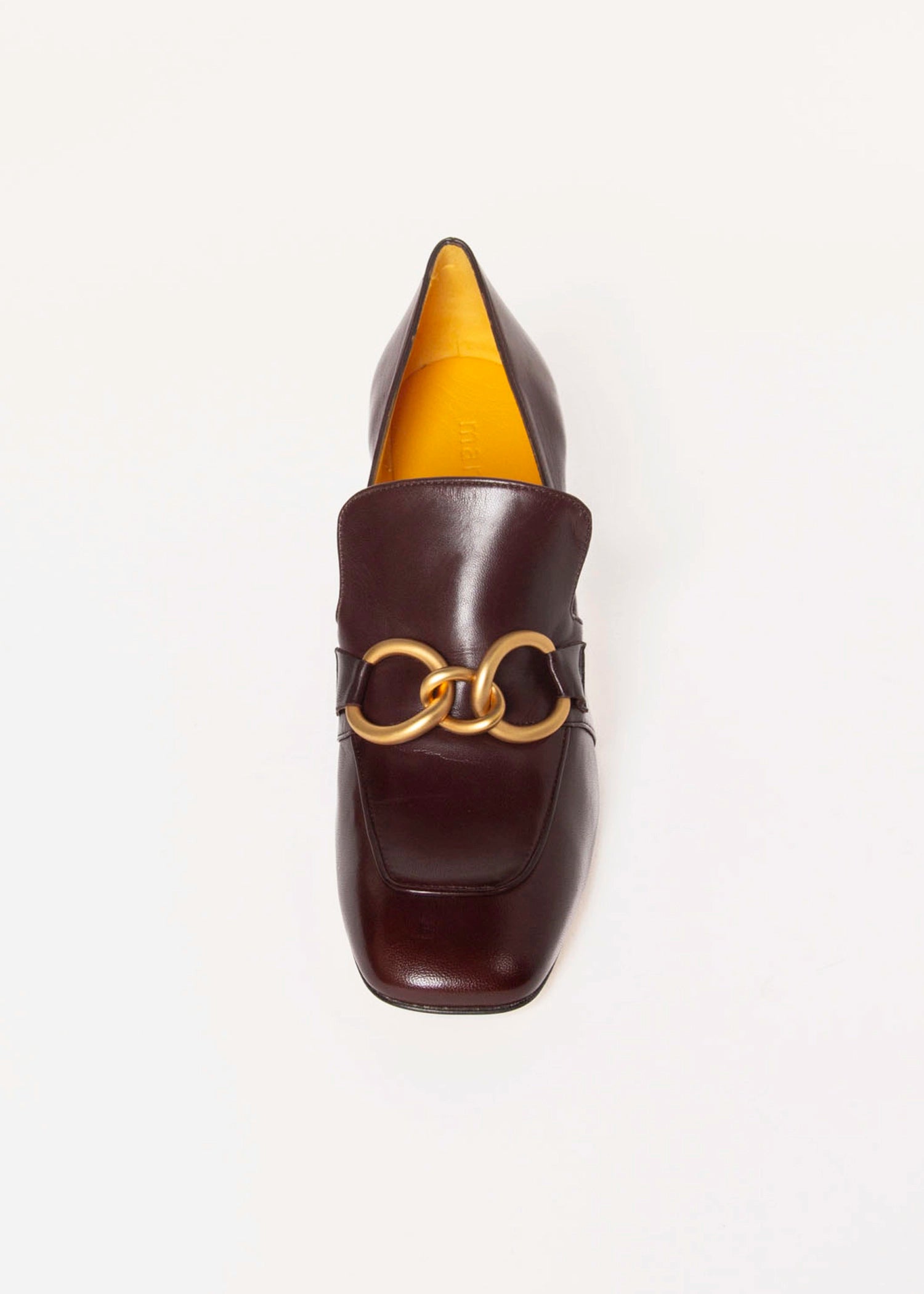 swatch_Brown Leather heeled loafer
