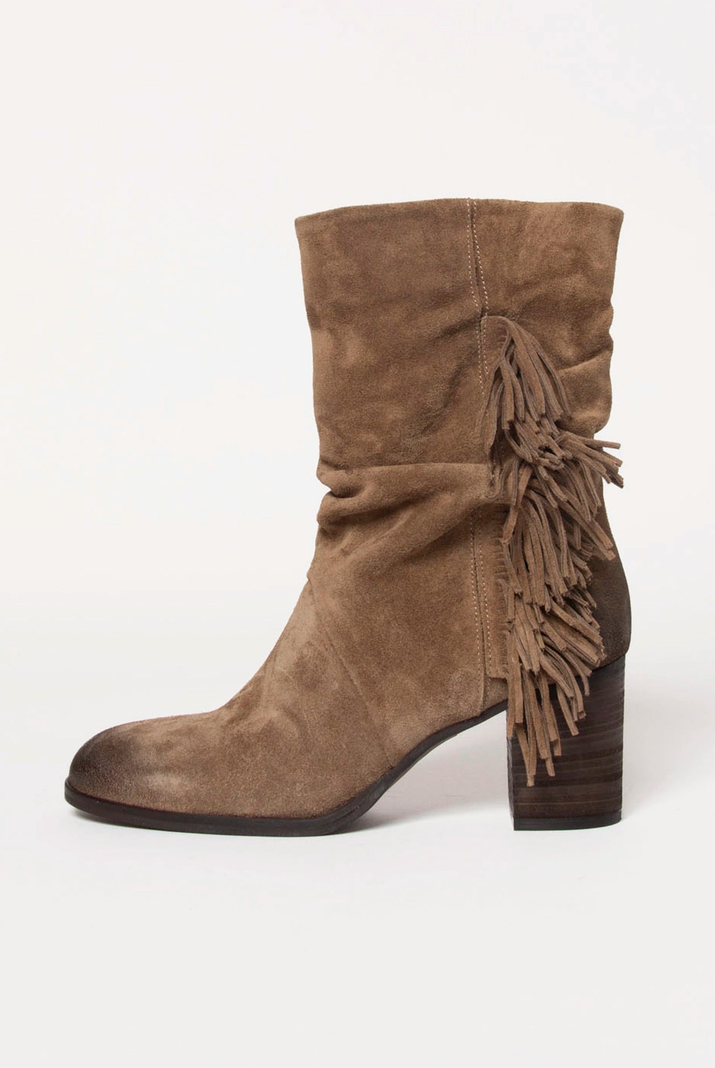 swatch_Sesame Suede heeled fringe boot