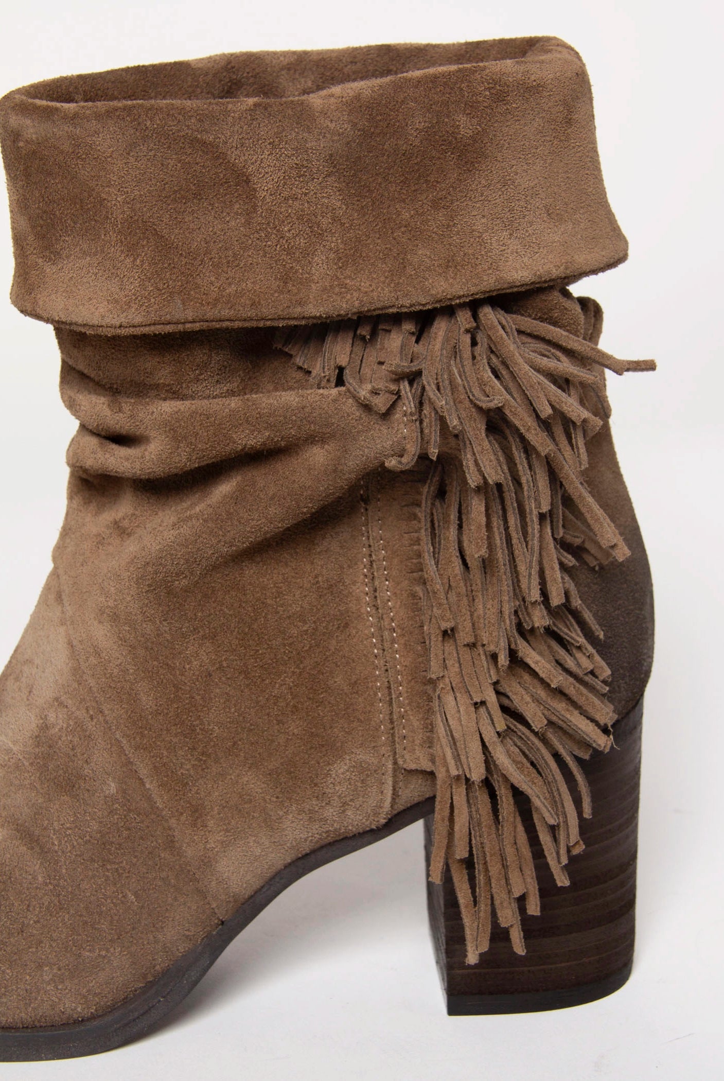 swatch_Sesame Suede heeled fringe boot