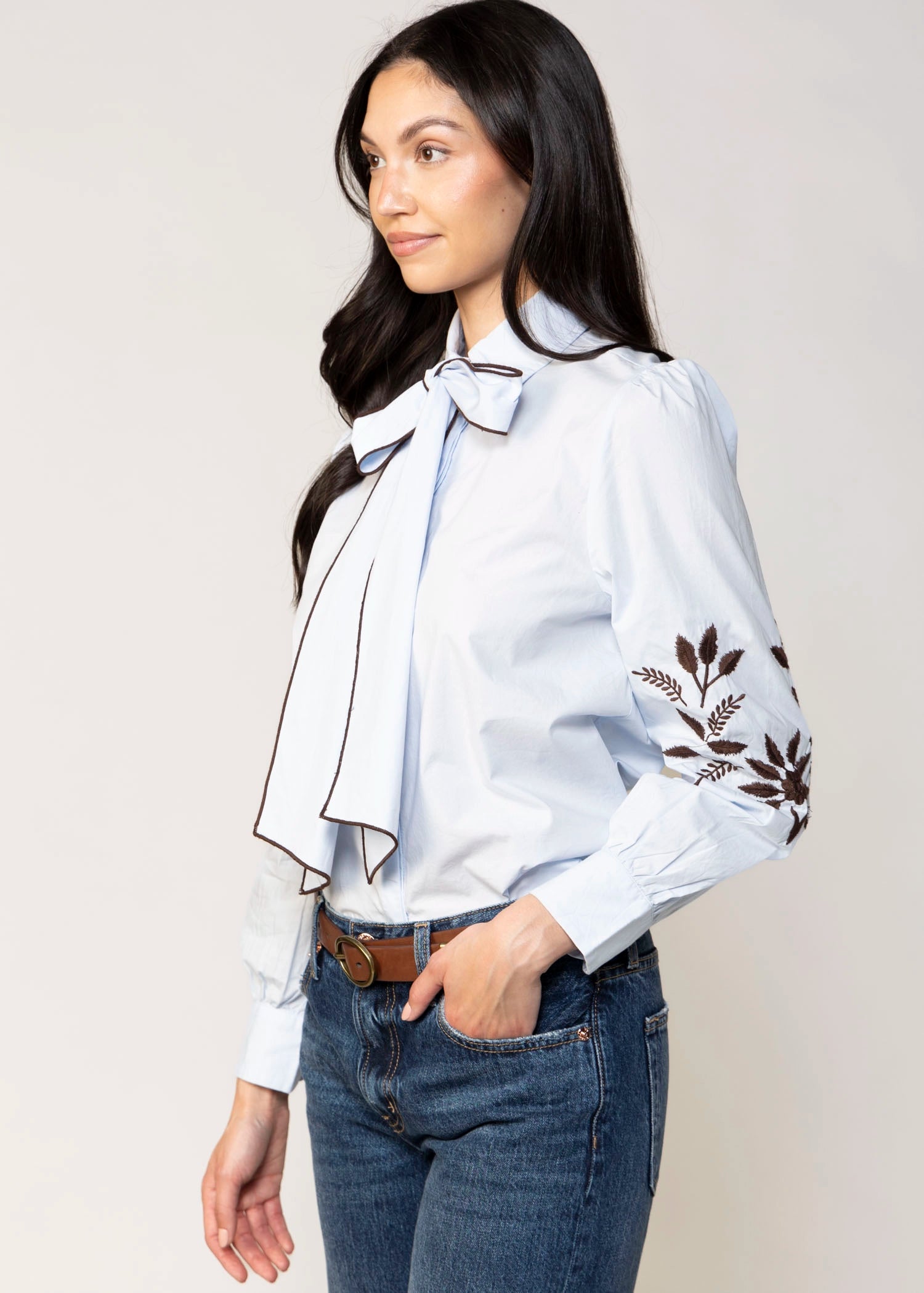 swatch_Light Blue lily bow blouse