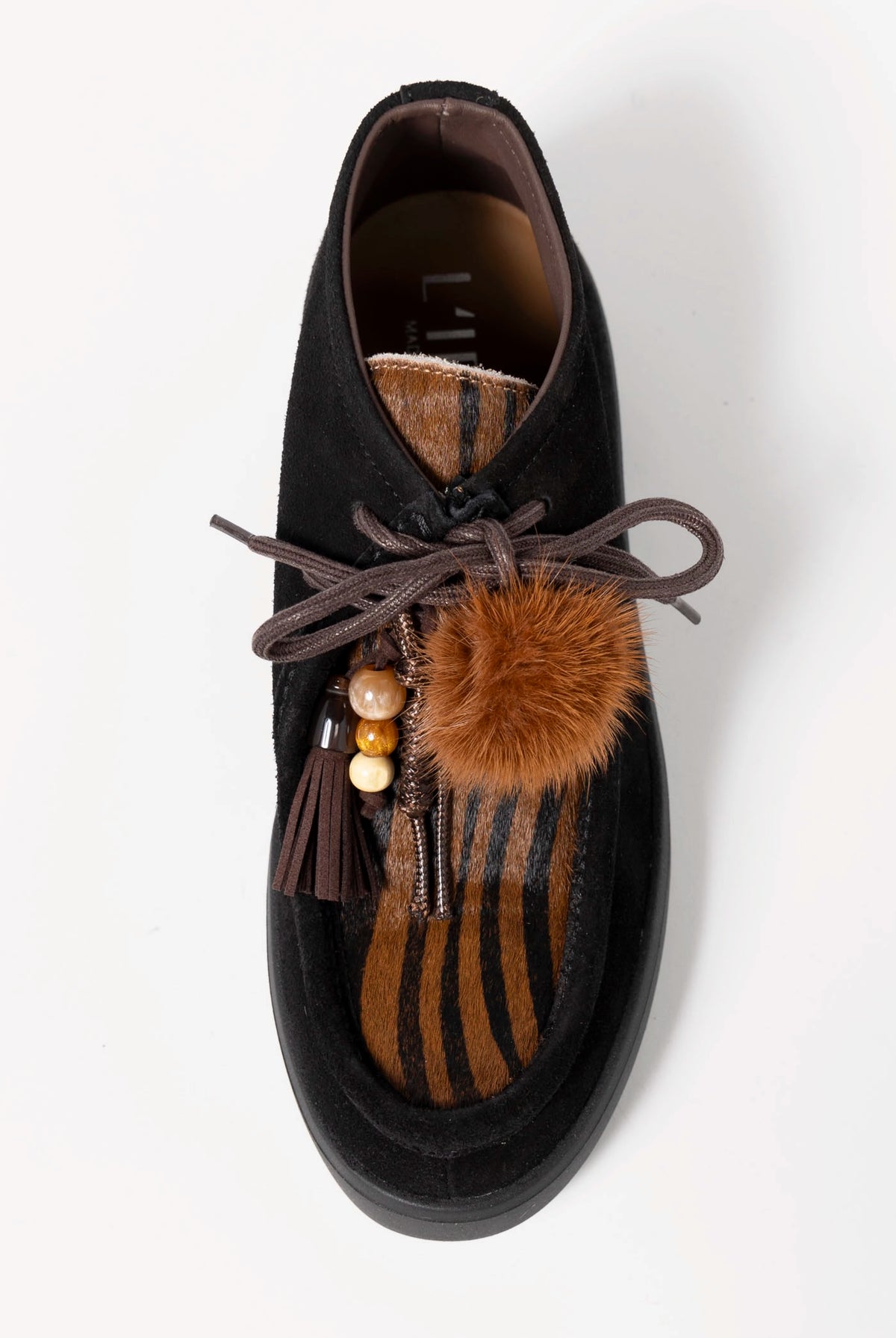 swatch_Black/Tiger l'idea italian suede wallabee ankle boot