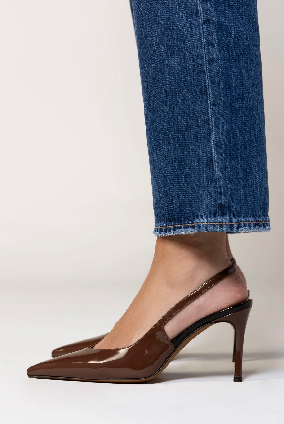 swatch_Brown/Black Roberto Festa anais italian leather slingback pump