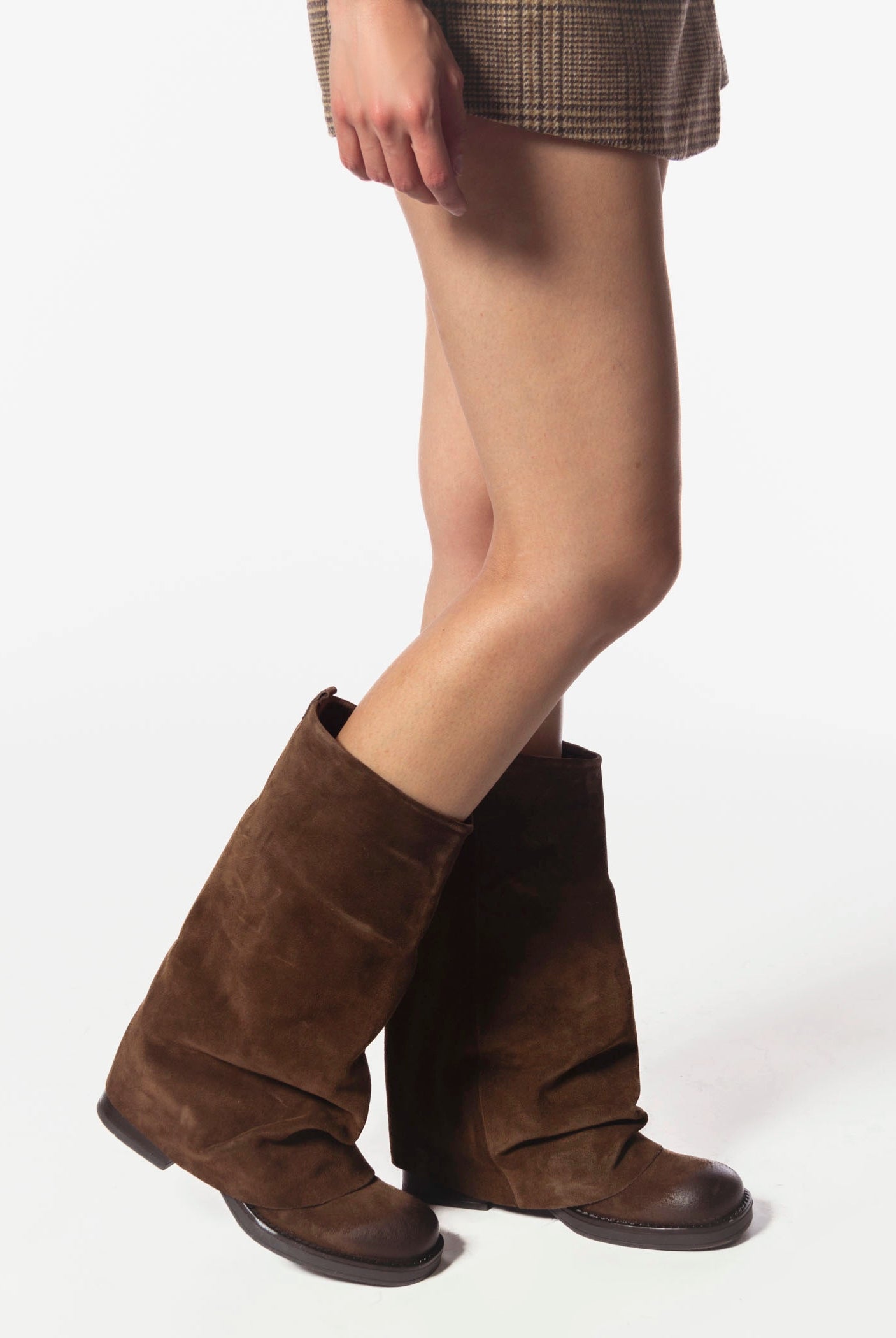 swatch_Brown Suede foldover boot