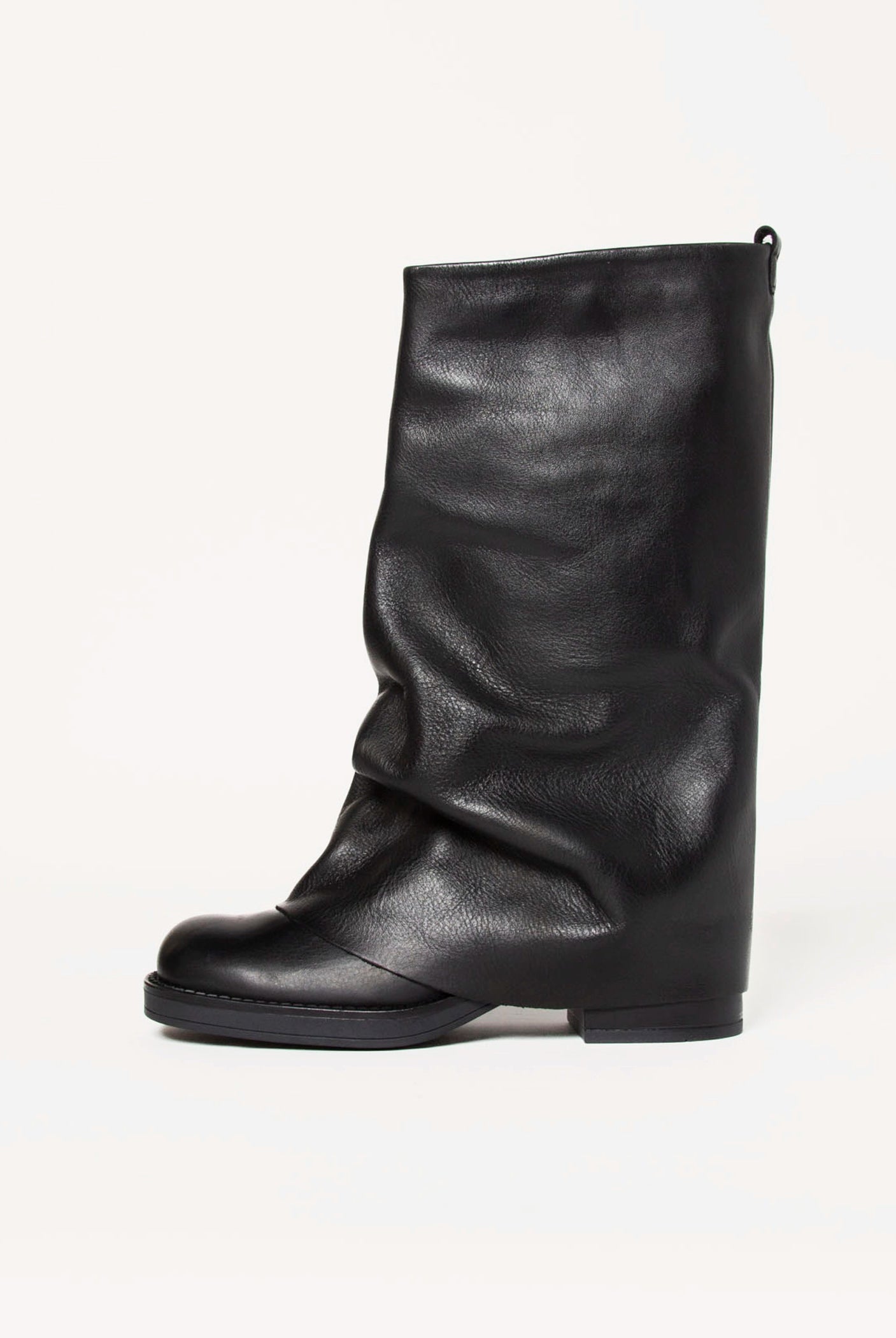 swatch_Black Leather foldover boot