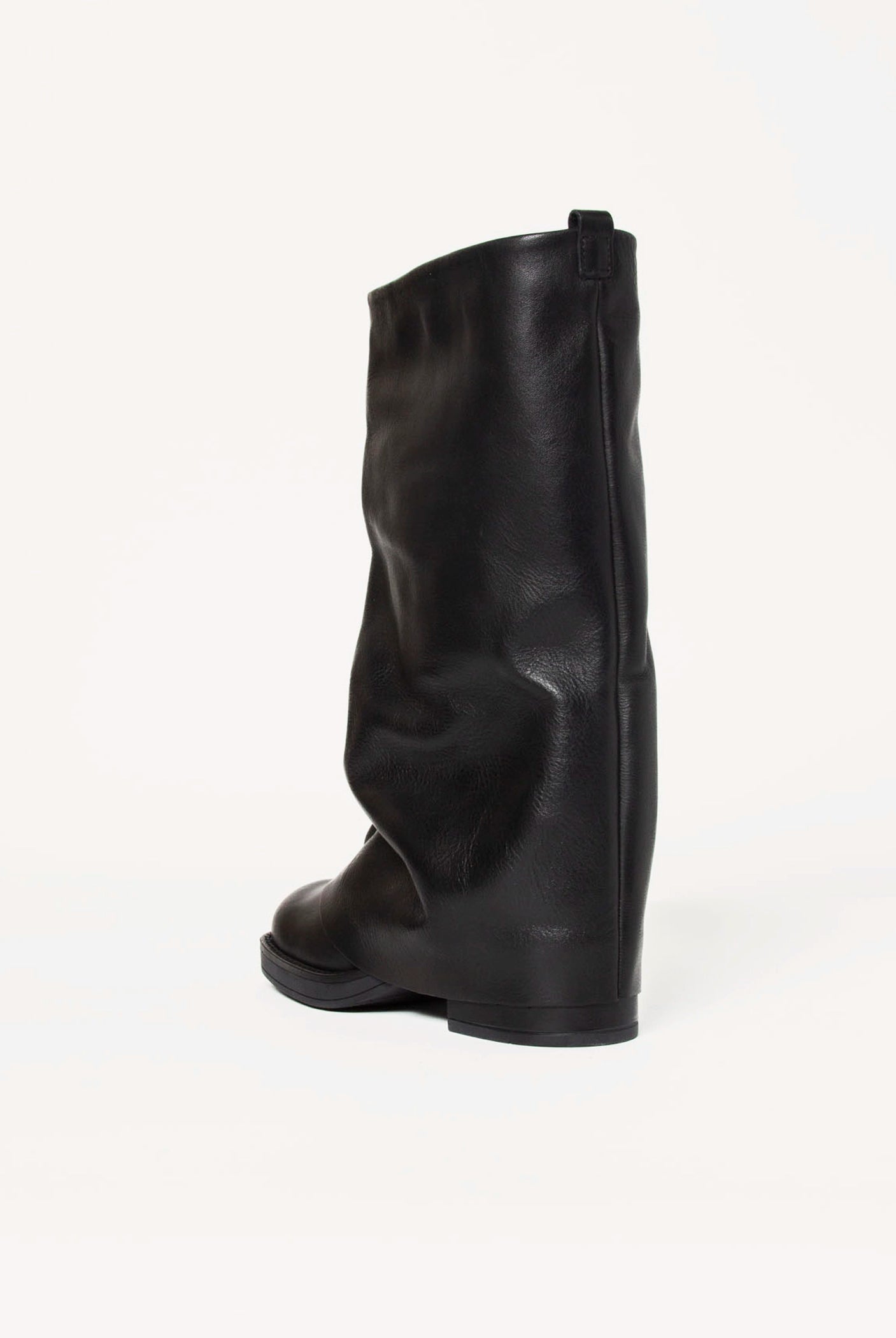 swatch_Black Leather foldover boot