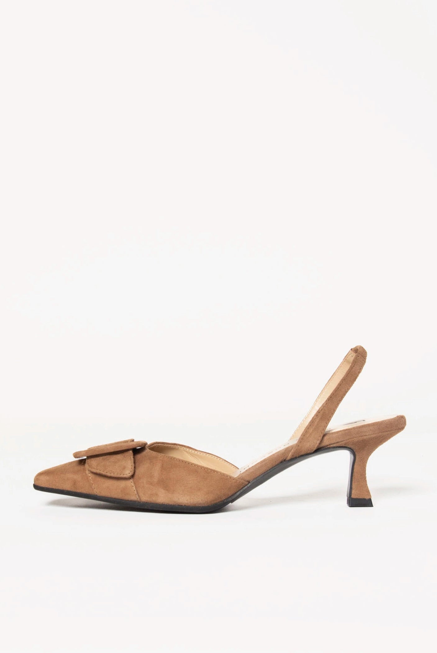 swatch_Sand Suede kitten heel slingback shoes
