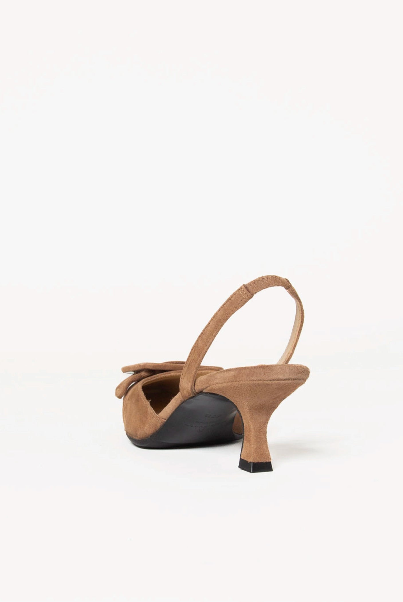 swatch_Sand Suede kitten heel slingback shoes