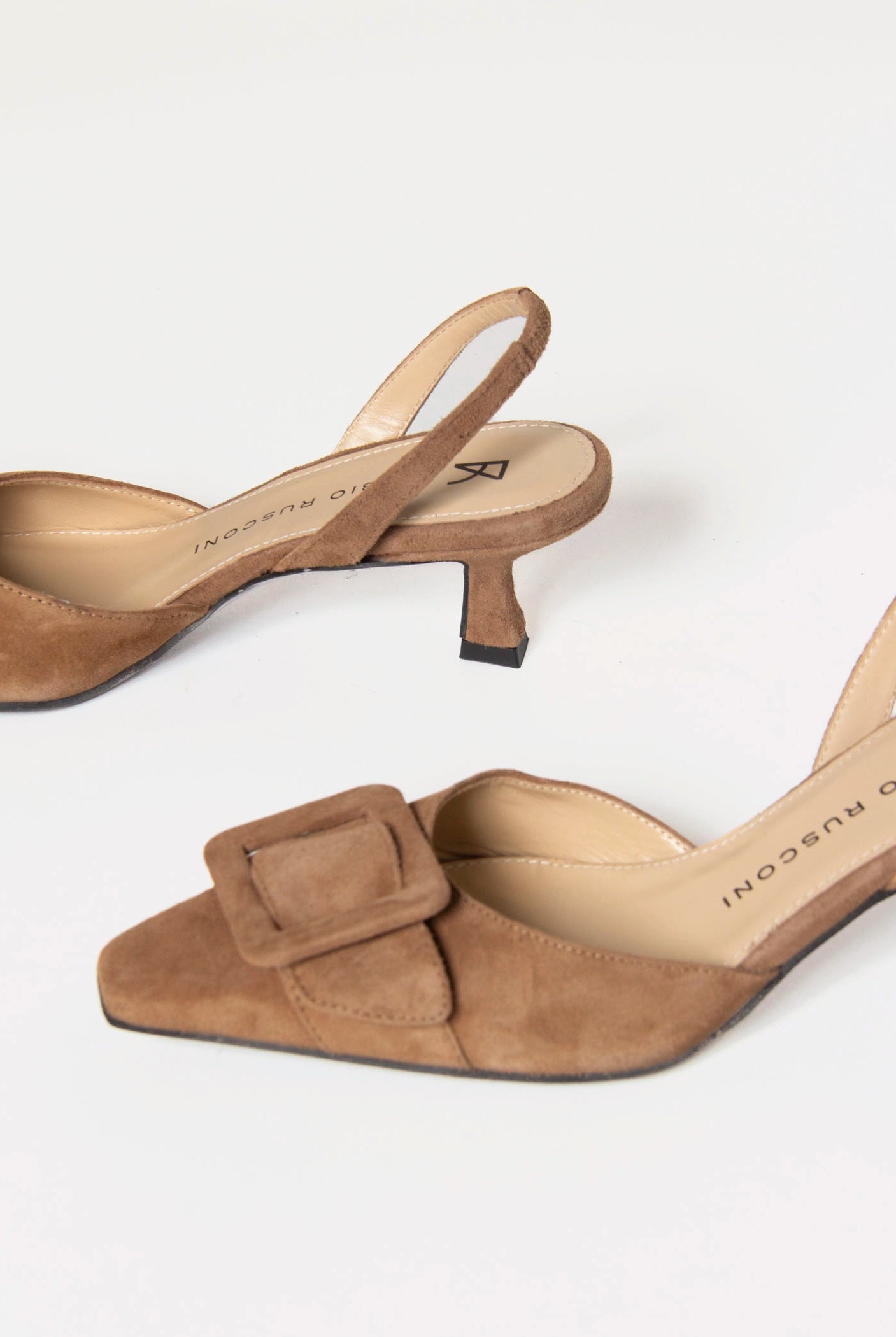 swatch_Sand Suede kitten heel slingback shoes