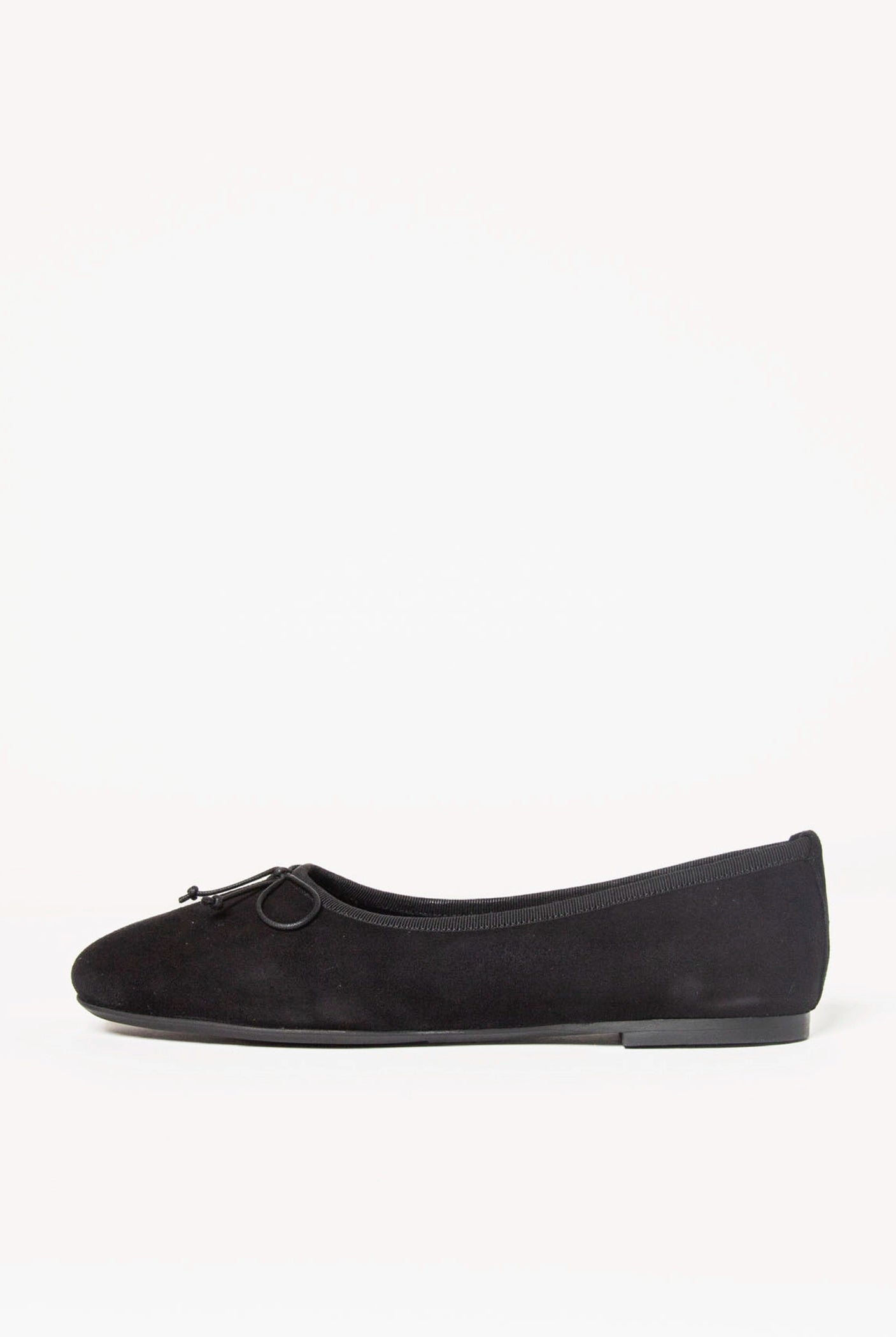 swatch_Black Suede ballet flat shoes