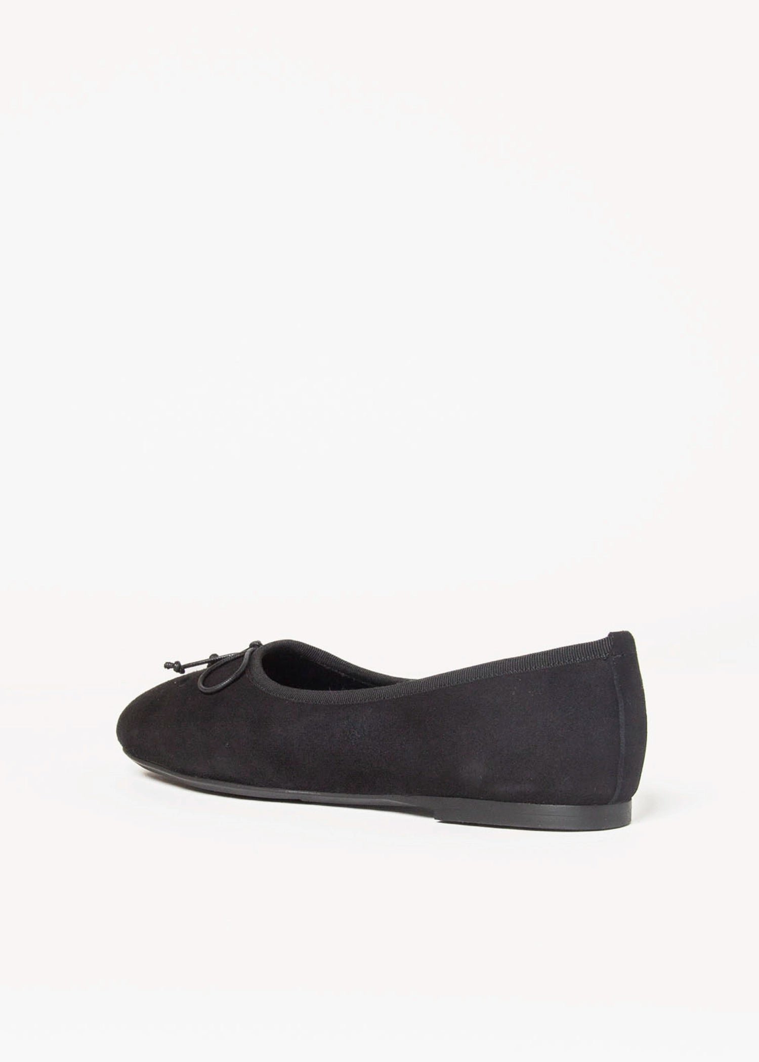 swatch_Black Suede ballet flat shoes