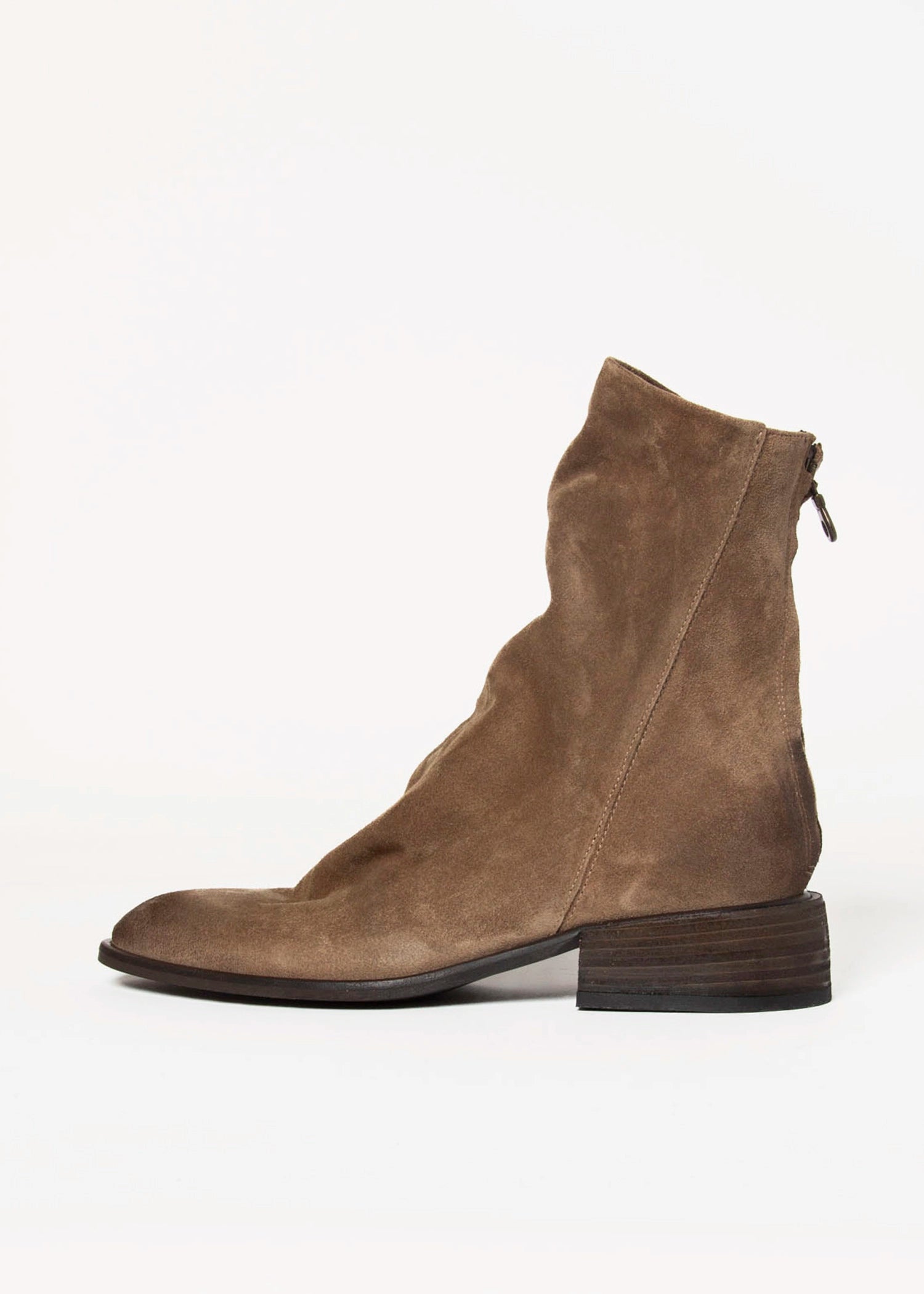 swatch_Sesame Suede l'idea ruched ankle boot