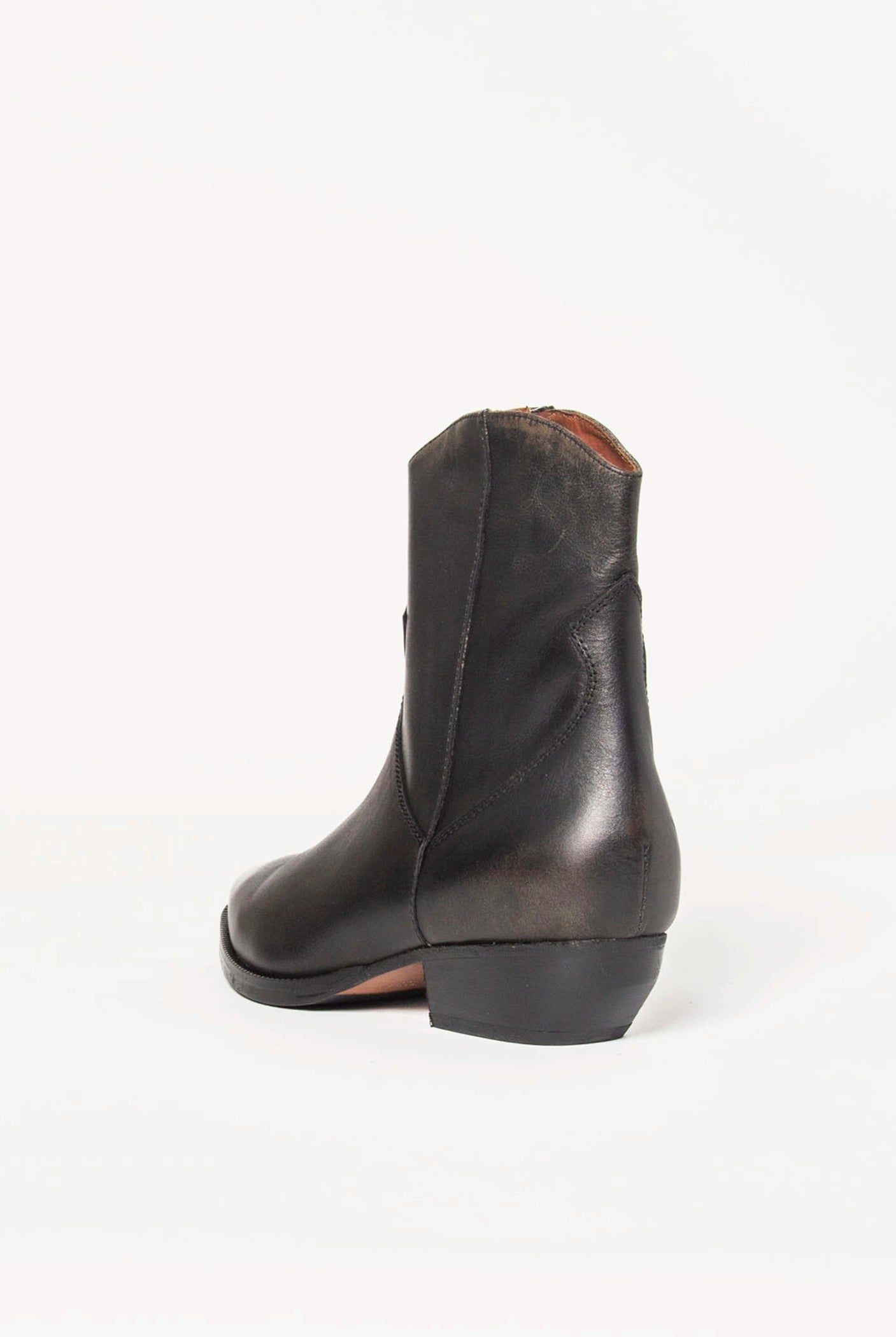 swatch_Black Leather western boot shoes