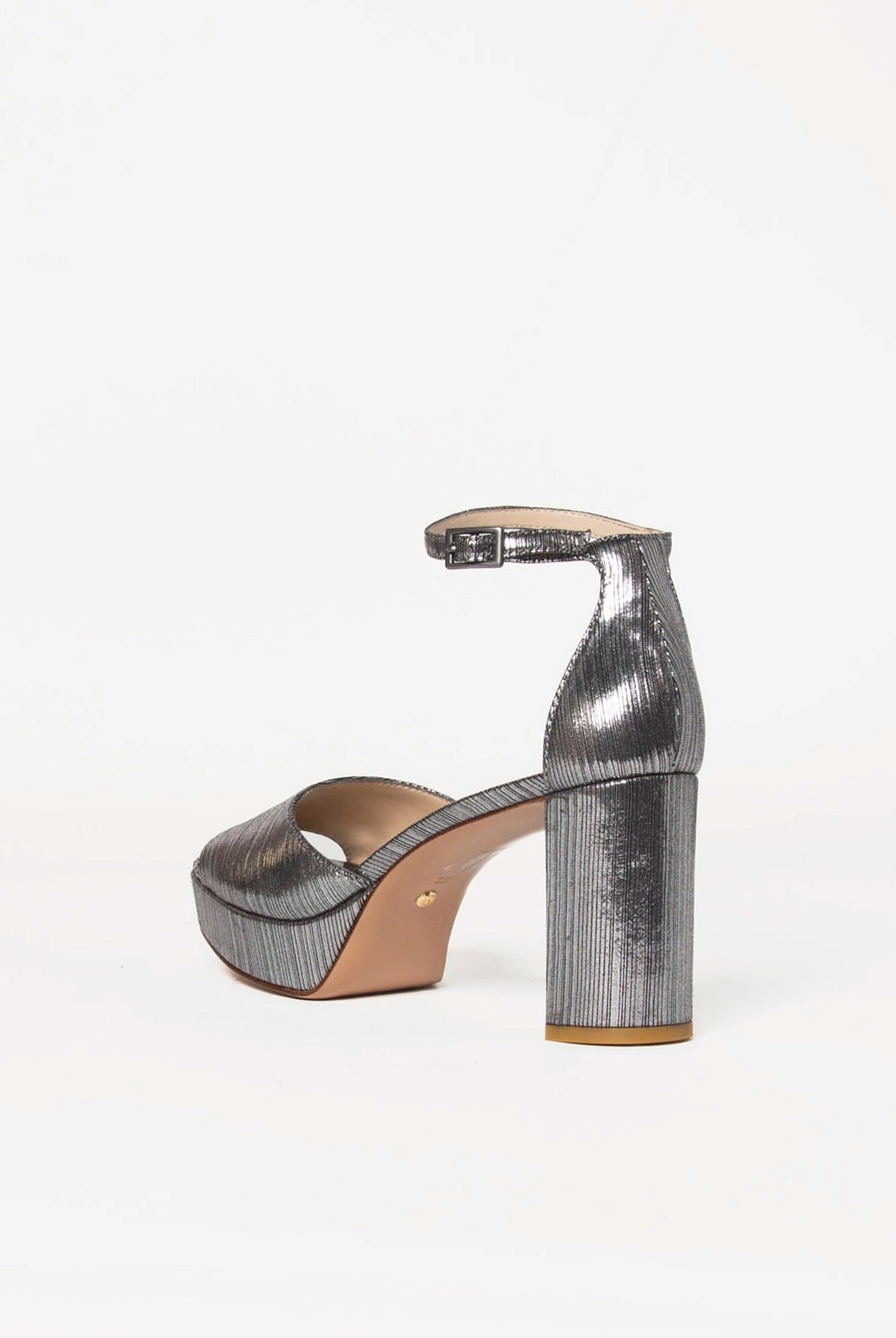swatch_Pewter pearly platform sandal shoes