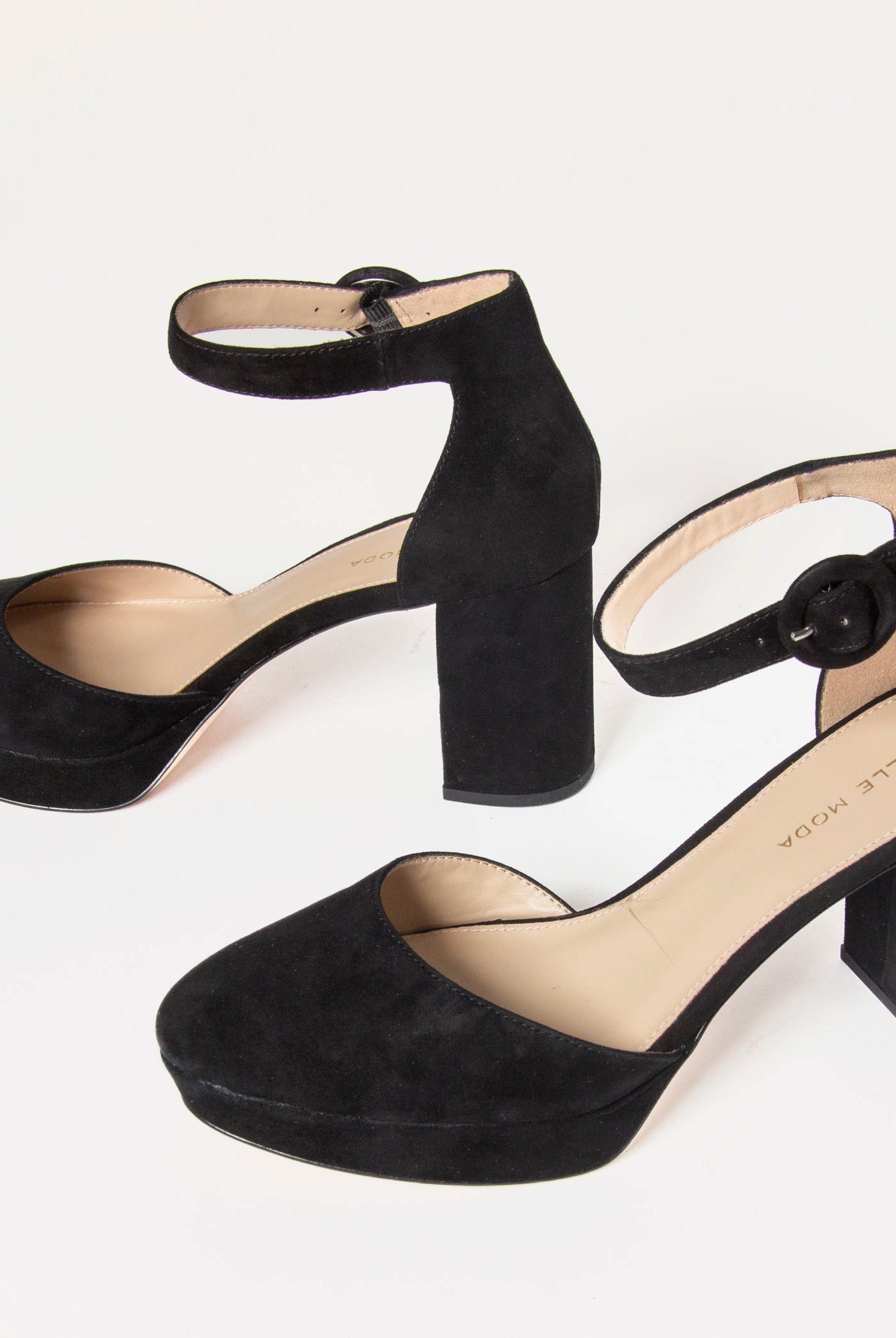 swatch_Black Suede lenor platform heel shoes