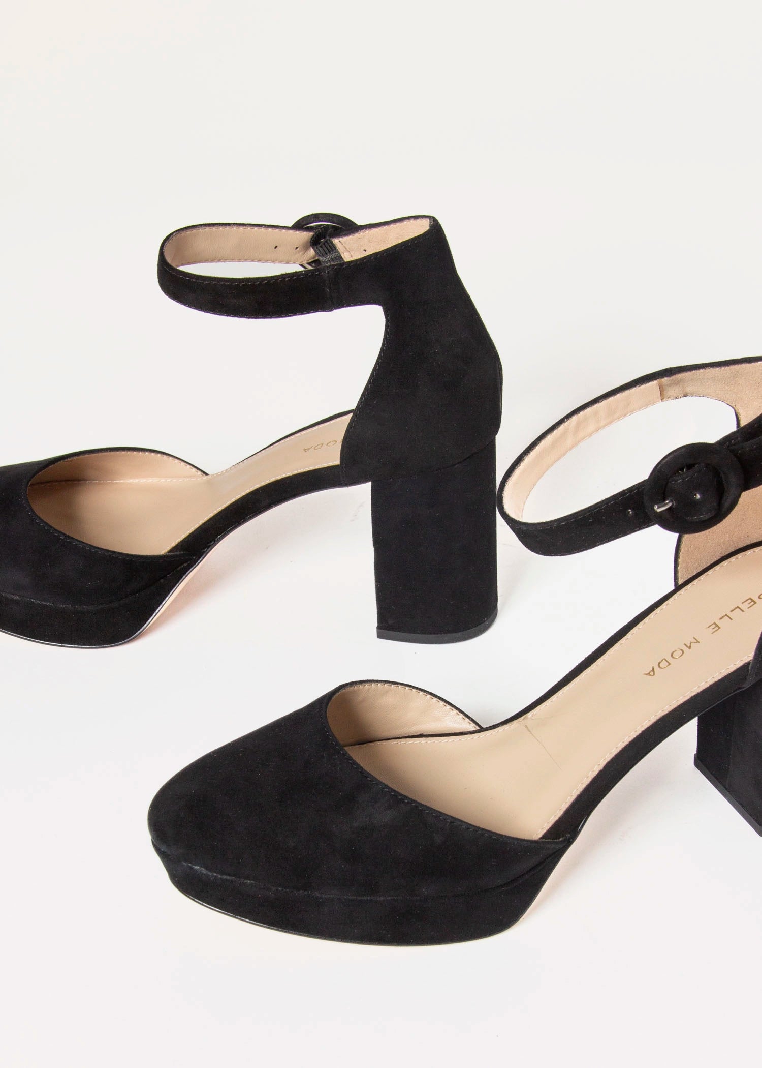 swatch_Black Suede lenor platform heel shoes