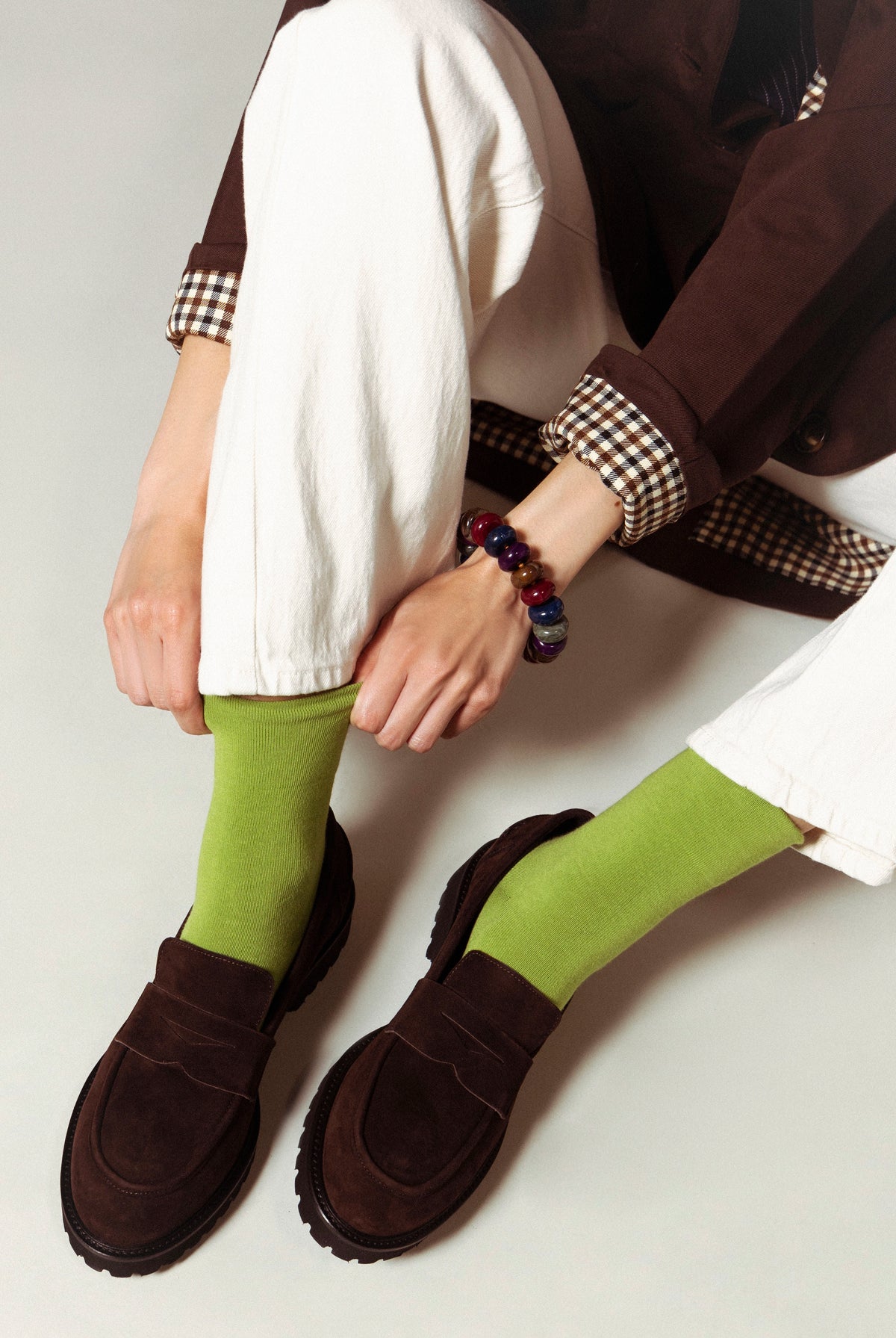 swatch_Dark Brown Suede l'idea italian leather penny loafer