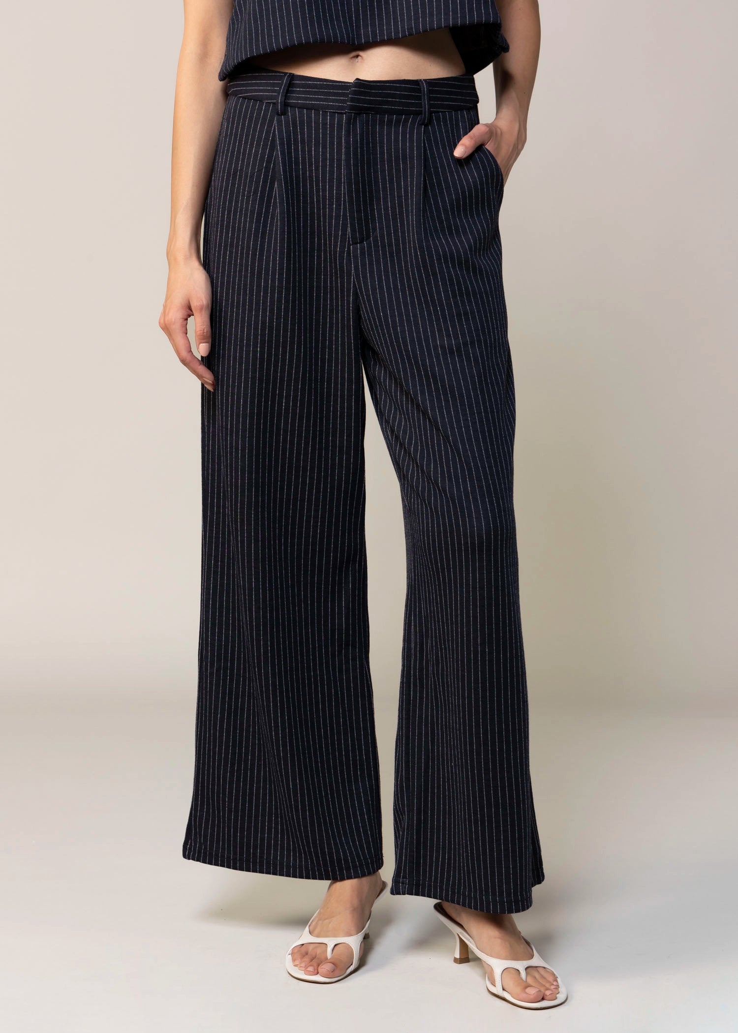 swatch_Navy/Ivory sage the label legacy pinstripe pant