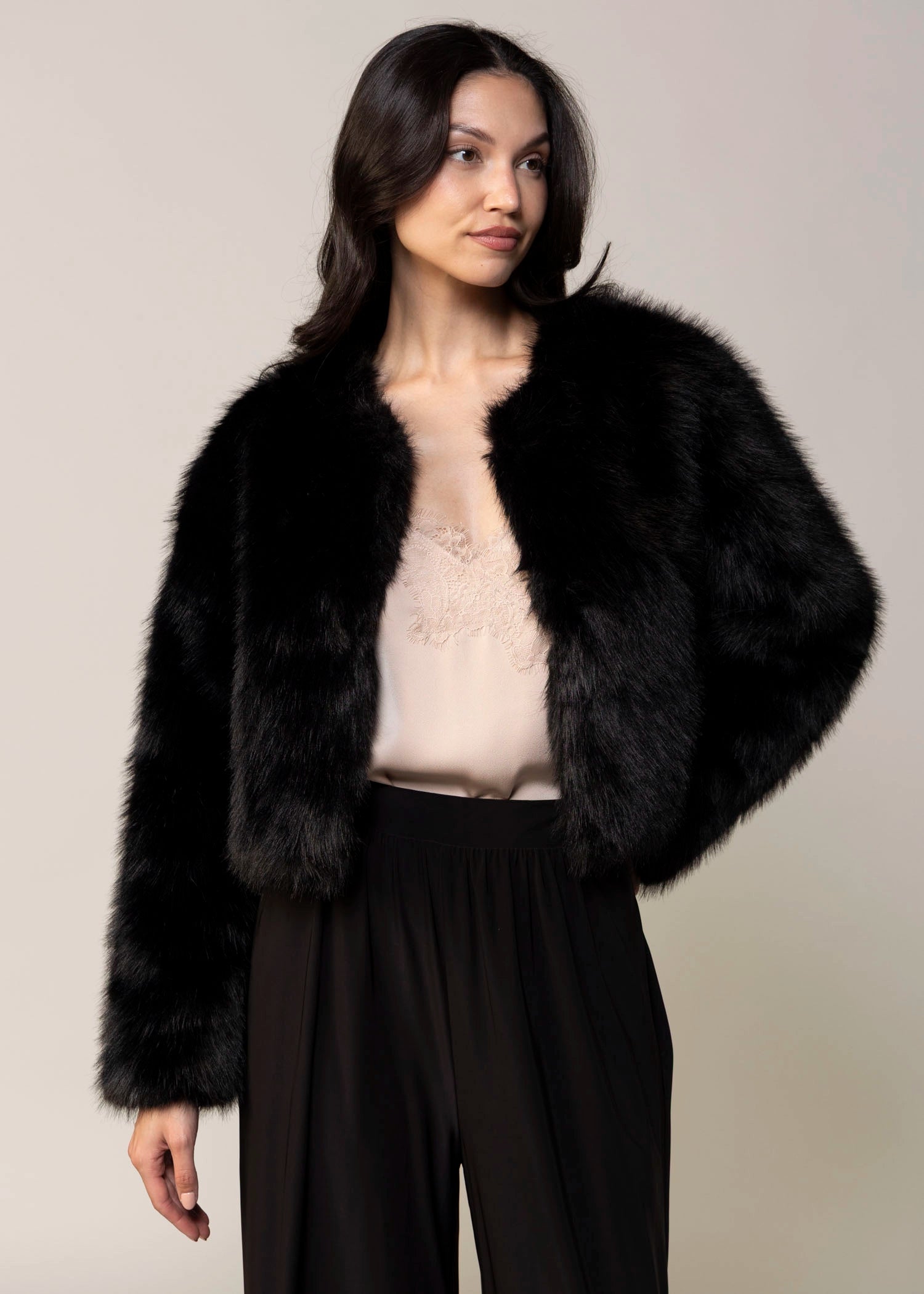 swatch_Black blank nyc cropped faux fur jacket in rotaion