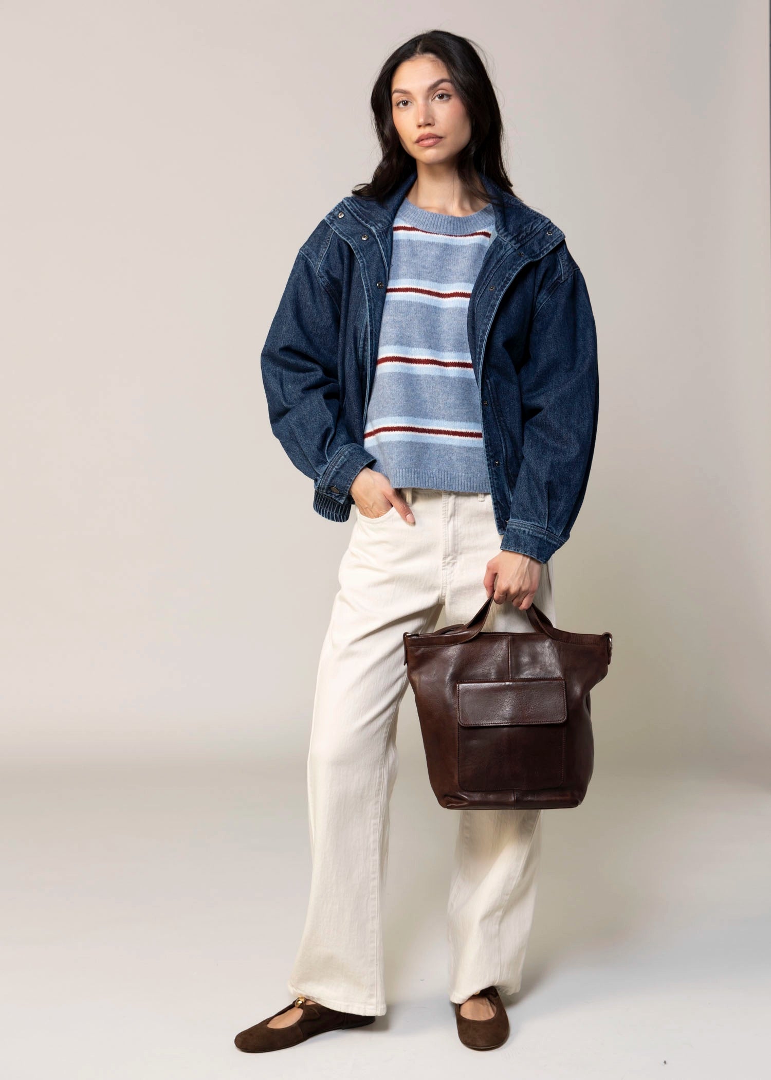 swatch_Dark Brown latico bianca leather crossbody bag
