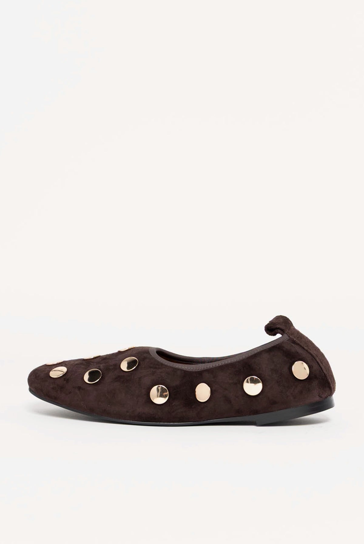 swatch_Chocolate Suede angel alarcon felicia studded flat