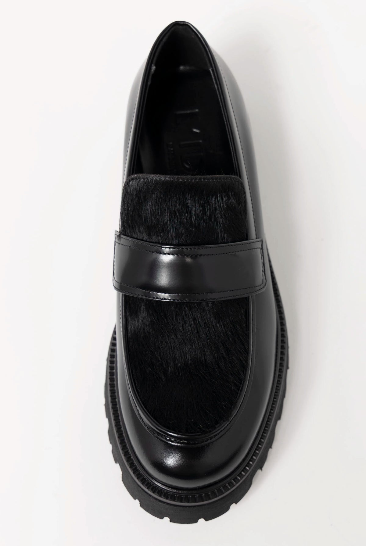 swatch_Black Leather l'idea italian leather lug sole loafer