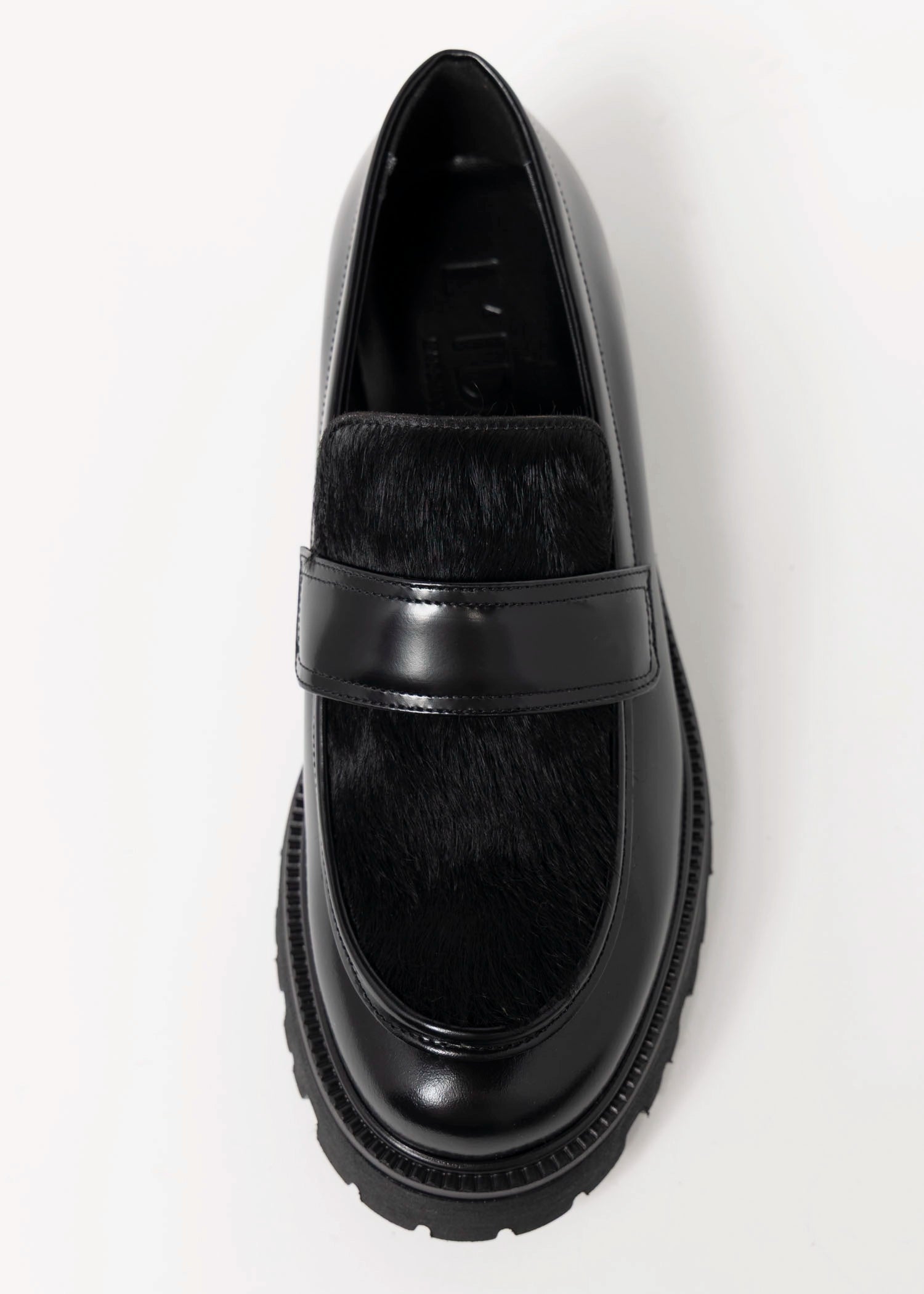 swatch_Black Leather l'idea italian leather lug sole loafer