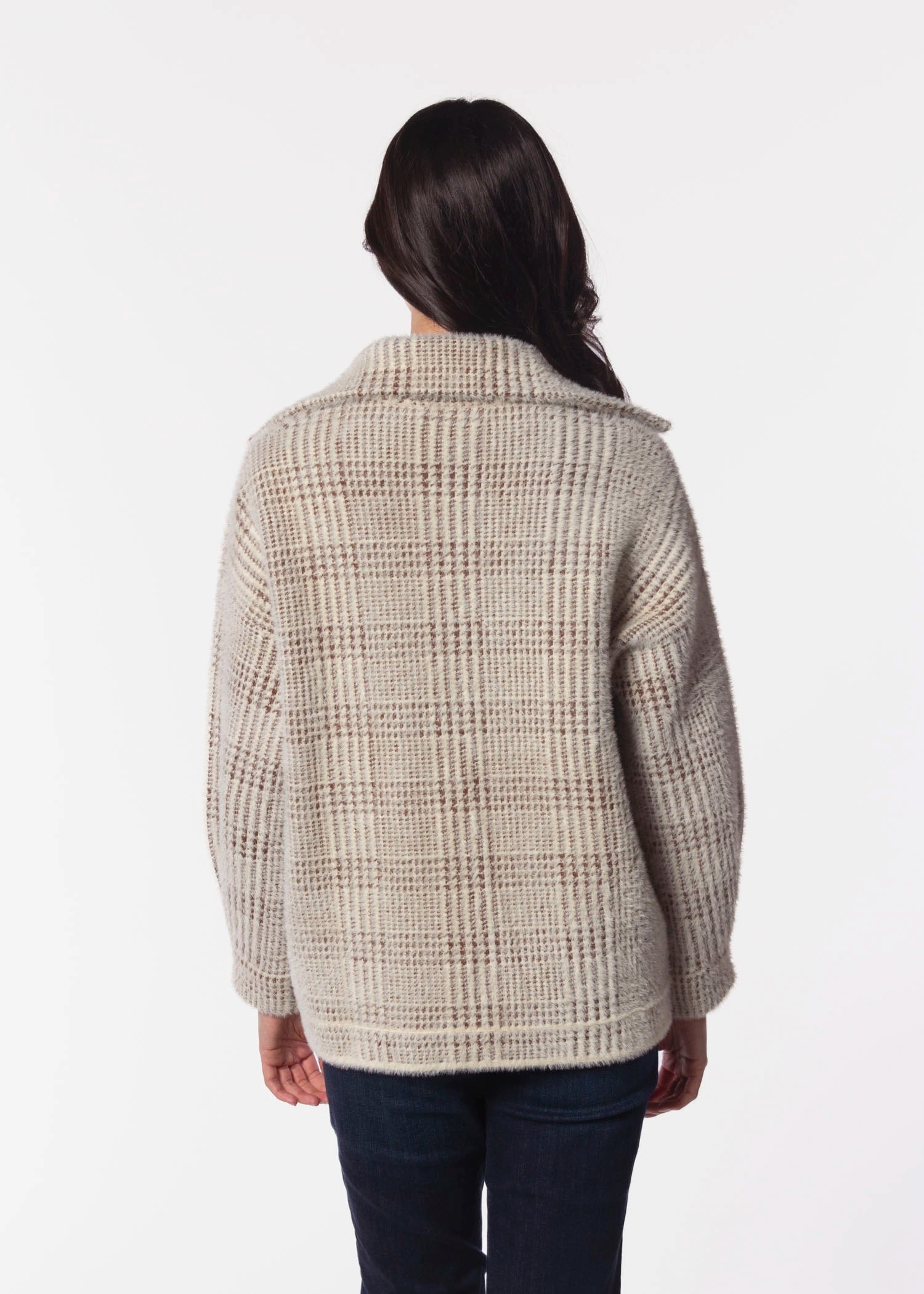 swatch_Ivory/Brown knit jacket apparel