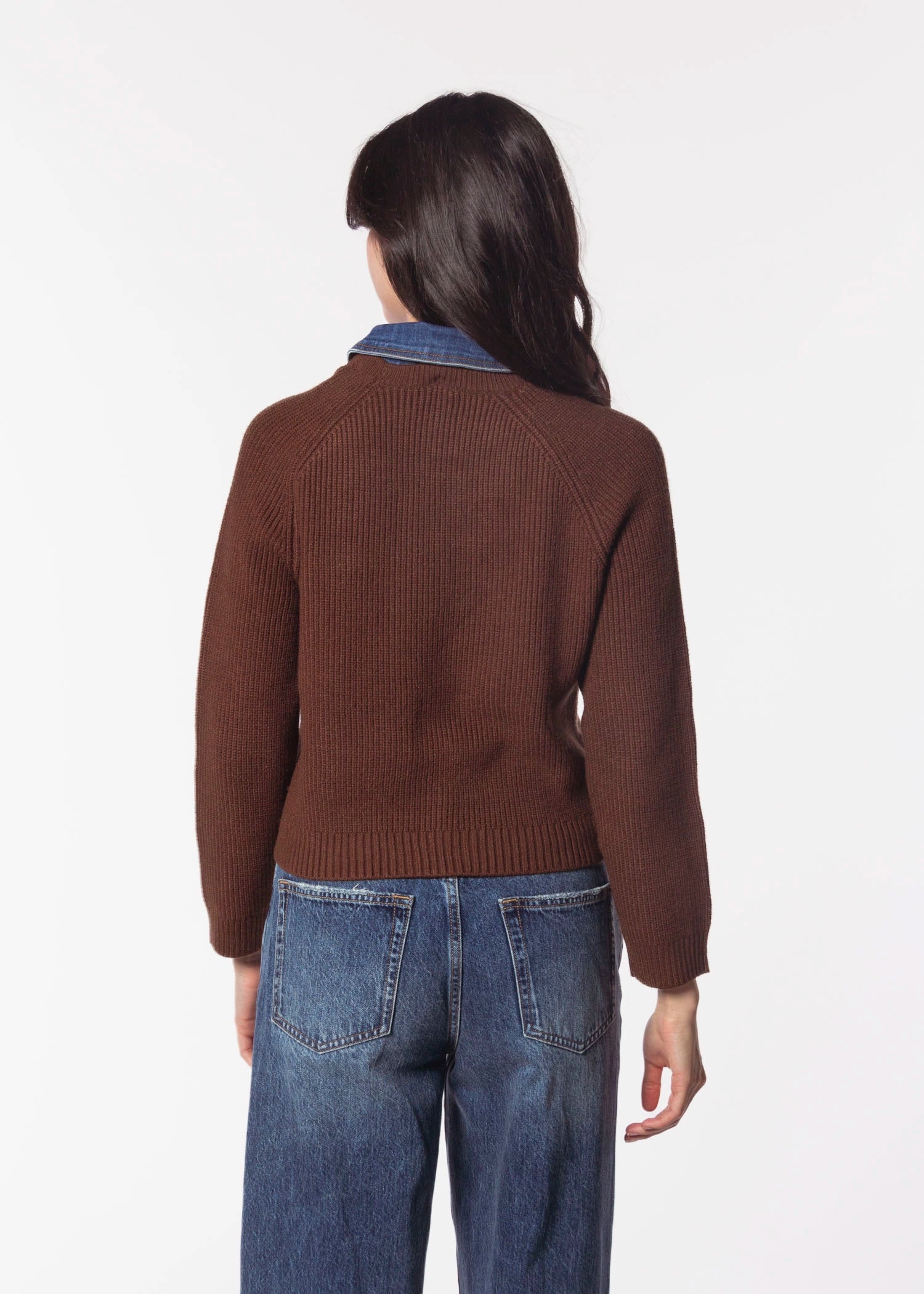 swatch_Brown knit pullover sweaters